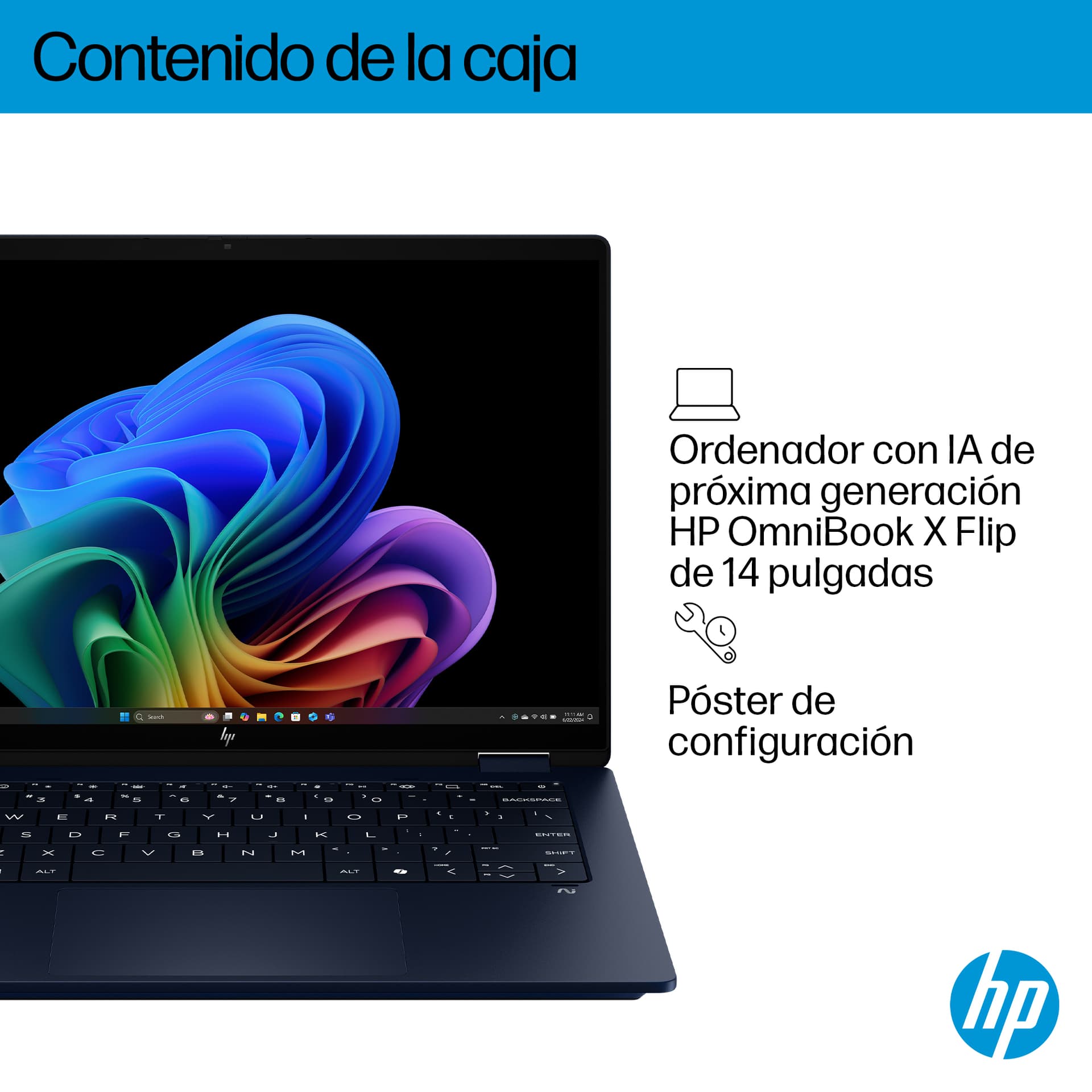 HP - Convertible 2 en 1 HP OmniBook X Flip 14-fm0000ns, Copilot+PC, Intel Core Ultra 7 EVO 258V, 32GB, 1TB SSD, 14' OLED, W11. - imagen 7