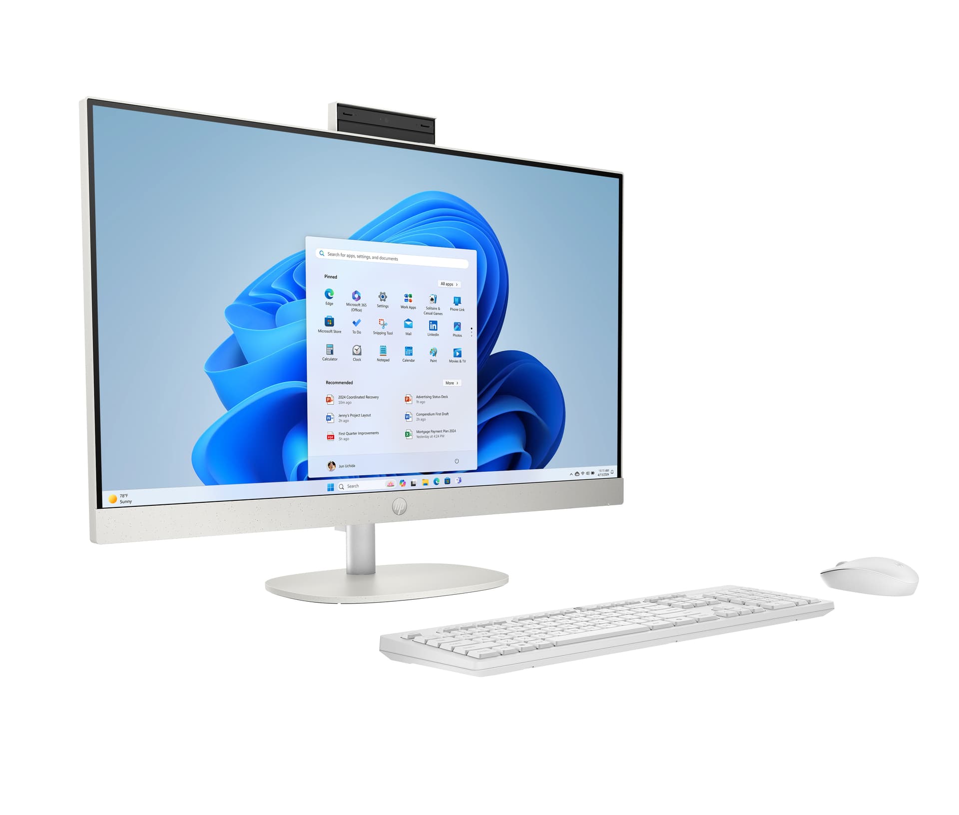 All in one - HP 24-cr2009ns, 23.8" Full-HD, Intel® Core™ Ultra 5 225U, 32GB RAM, 1 TB SSD, UHD Graphics, Windows 11 Home, Blanco caracola - imagen 3