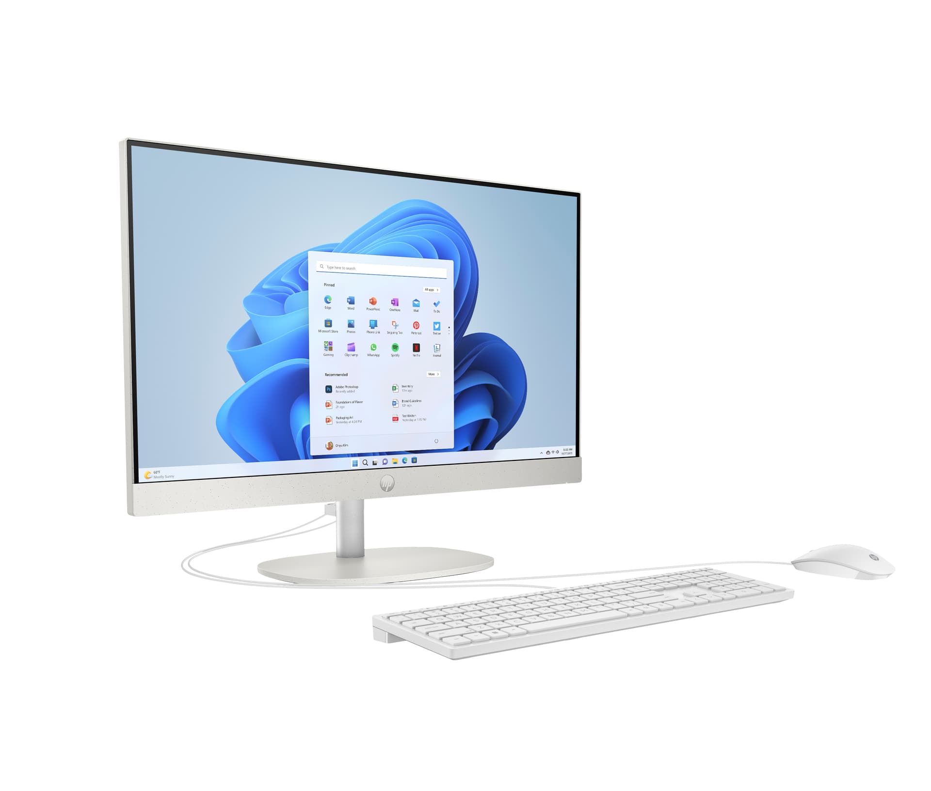All in One - HP 24-cr0161ns 23,8" Full HD, AMD Ryzen™ 5 7520U, 16 GB RAM, 512 SSD, Gráficos Radeon™ 610M, Sin Sistema Operativo, Blanco - imagen 3