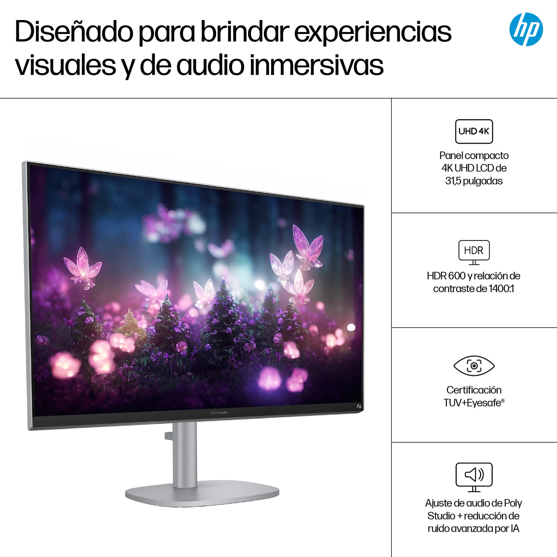 HP - All in One HP OmniStudio X 32-c1005ns, Copilot+PC, Intel Core Ultra 7-258V, 32GB, 1TB SSD, Intel Arc, 31,5', W11. - imagen 9