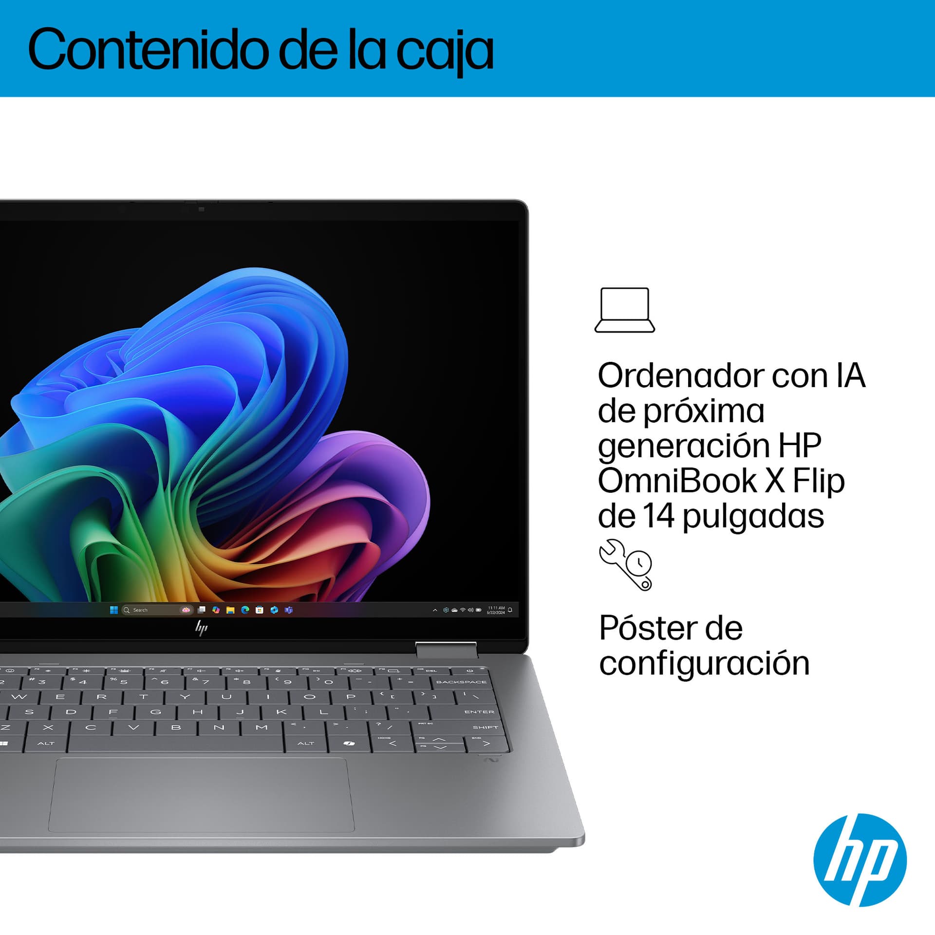 HP - Convertible 2 en 1 HP OmniBook X Flip 14-fk0001ns, Copilot+PC, Ryzen IA 7-350, 16GB, 1TB SSD, 14' OLED, W11. - imagen 8