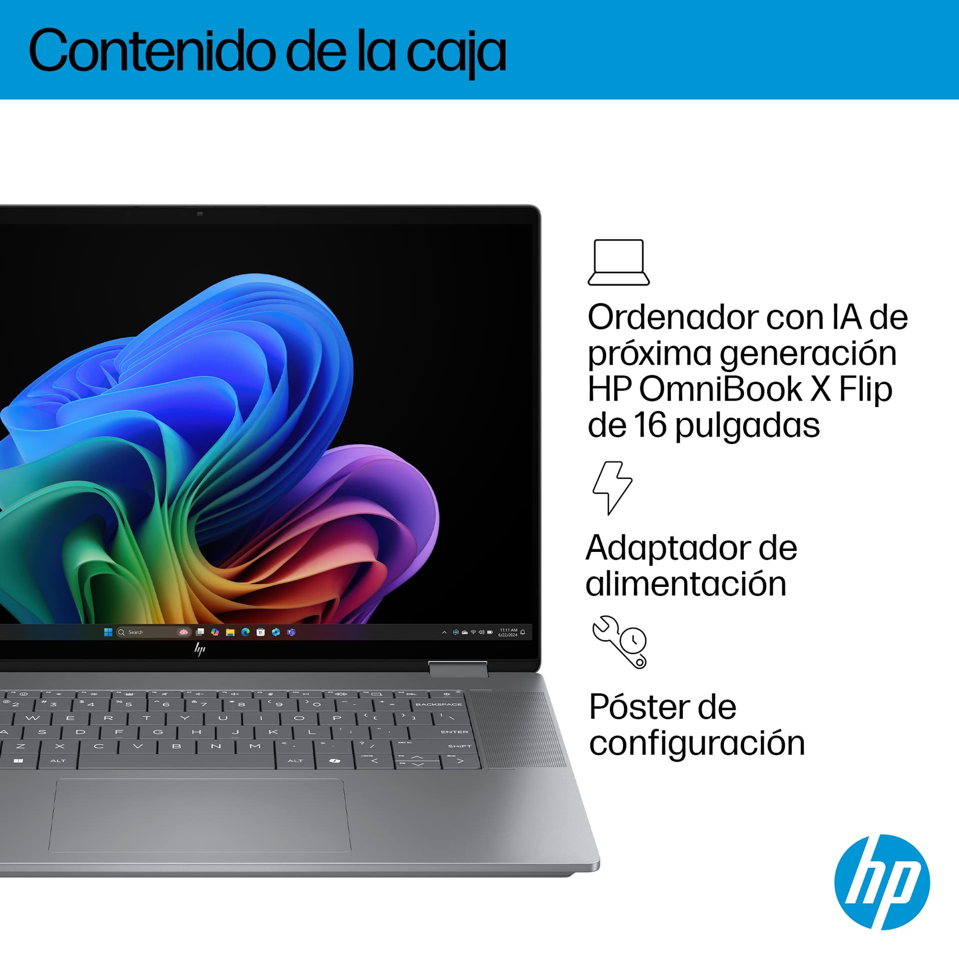 HP - Convertible 2 en 1 HP OmniBook X Flip 16-ar0001ns, Copilot+PC, Ryzen IA 7-350, 16GB, 1TB SSD, 16' OLED, W11. - imagen 8