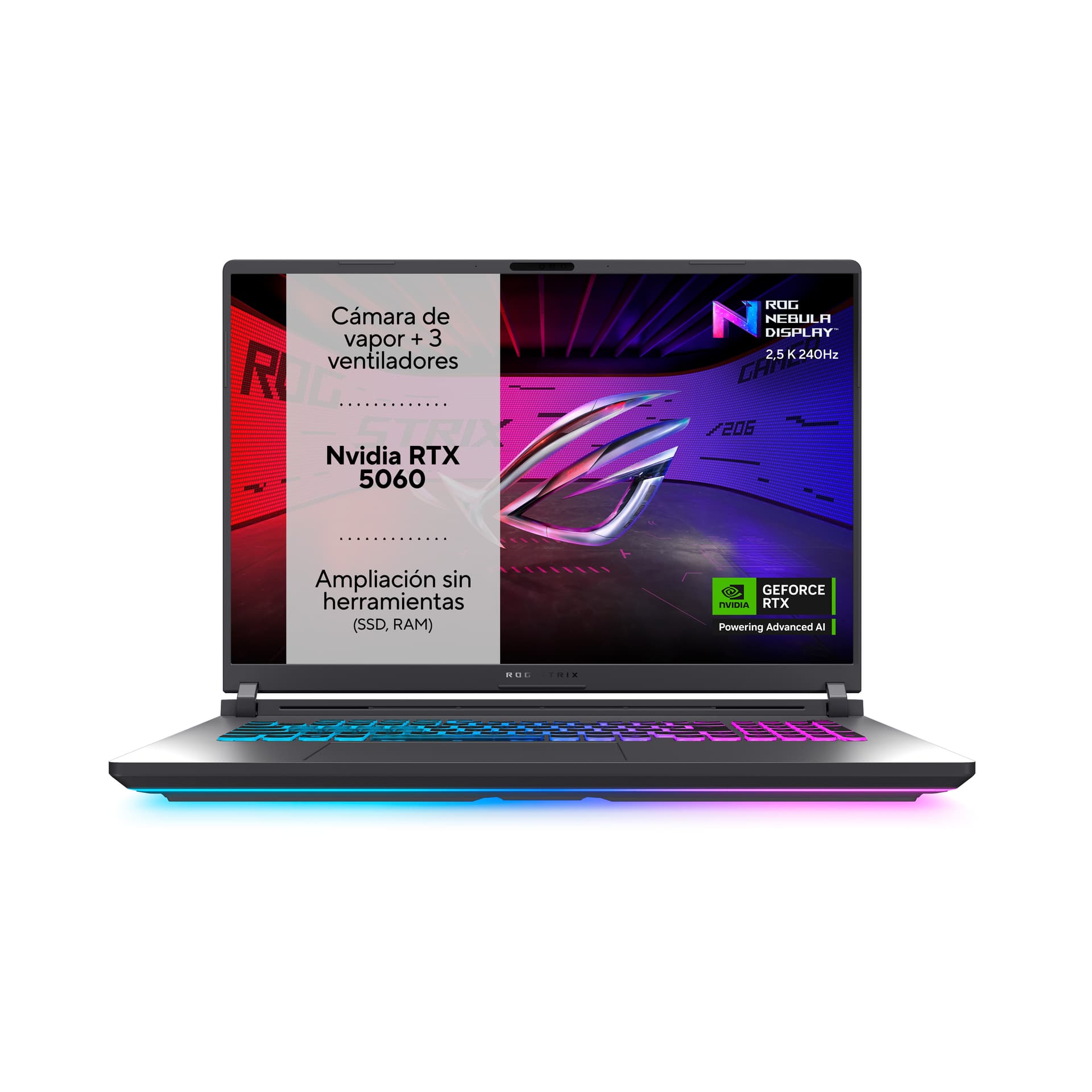 Portátil gaming - ASUS ROG Strix G18 G815LM-S9004, 18" WQXGA, Intel® Core™ Ultra 9 275HX, 32GB RAM, 1 TB SSD, GeForce RTX™ 5060, SSO - imagen 3