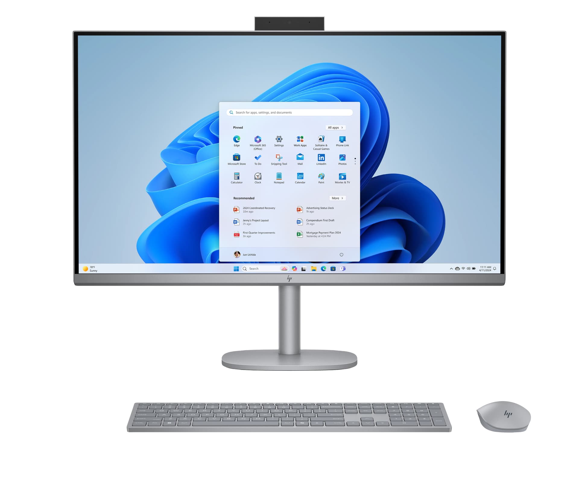 All in one - HP OmniStudio X 32-c0025ns PC, 31.5" UHD 4K, Intel® Core™ Ultra 5 125H, 16GB RAM, 1TB SSD, GeForce RTX™ 4050, Windows 11 H, Plata meteoro - imagen 2