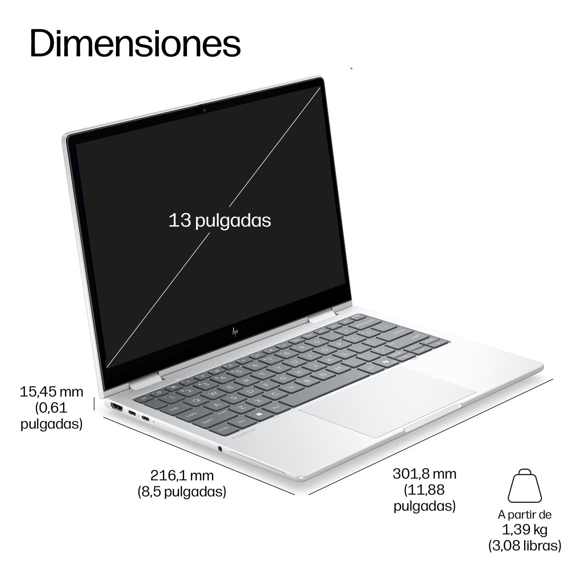 Ordenador portátil con IA de próxima generación HP EliteBook 8 Flip G2i de 13 pulgadas, Wolf Pro Security Edition - imagen 6