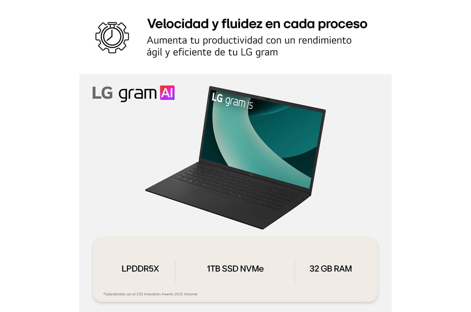 Portátil - LG 15Z80T-G.AU88B Copilot+ PC, 15" Full-HD, AMD Ryzen™ AI 7 350, 50 TOPS, 32GB RAM, 1TB SSD, Radeon™ 860M, W11H - imagen 11