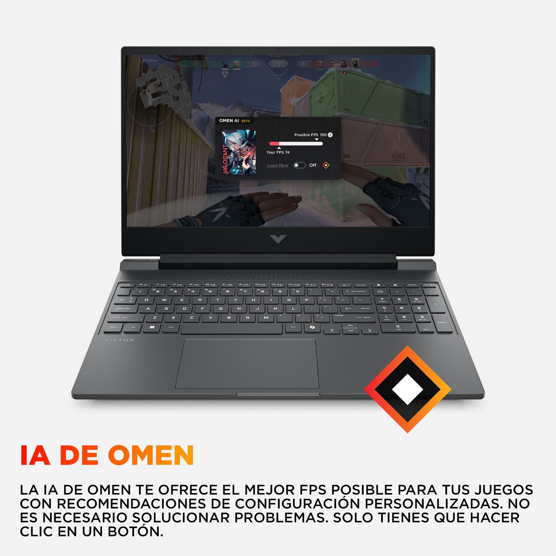 HP - Portátil Gaming HP VICTUS 15-fa2077ns, i7-14650HX, 16GB, 512GB SSD, NVIDIA GeForce RTX 4050 6GB, 15,6', Sin Sistema Operativo. - imagen 9