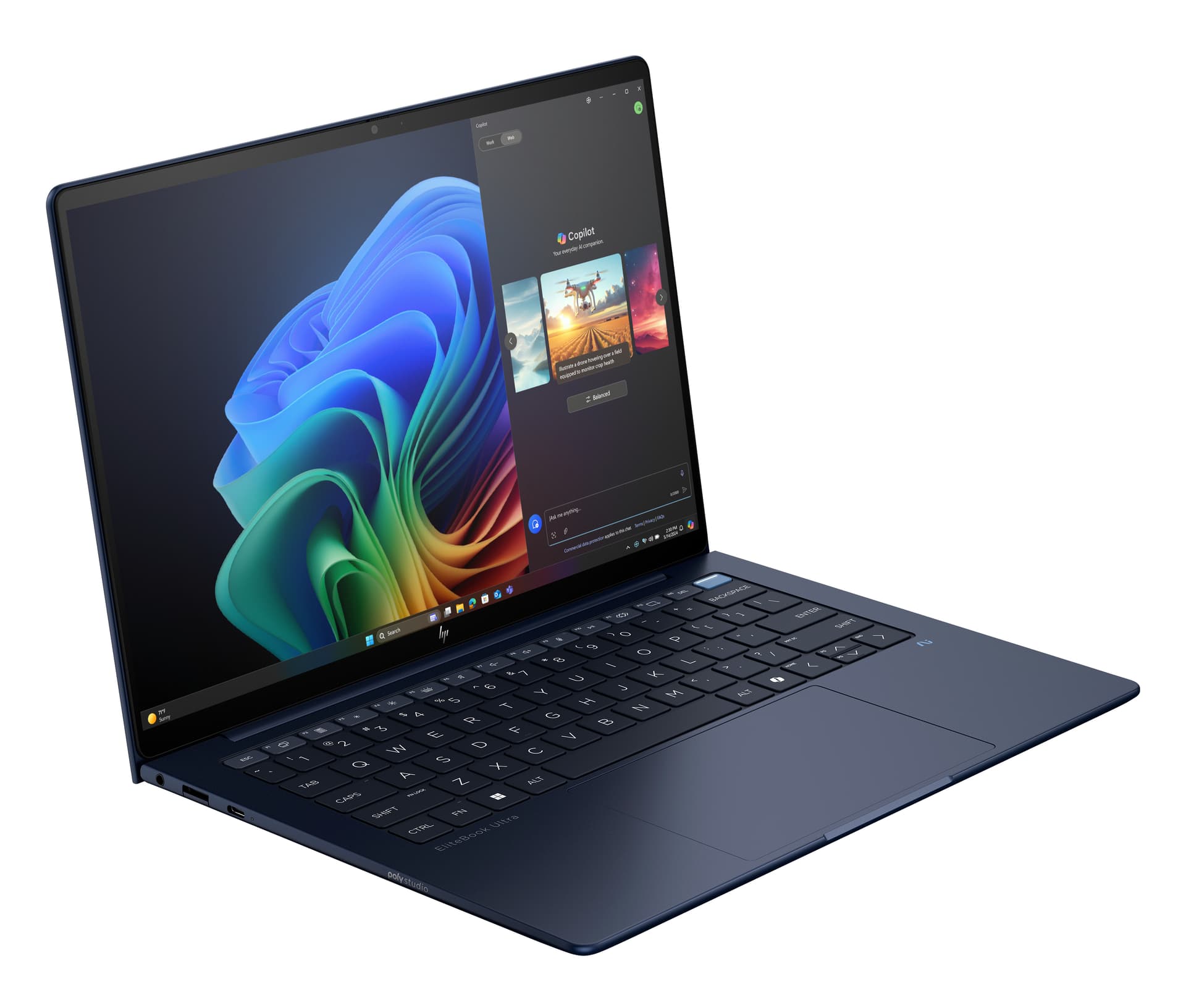 Portátil - HP EliteBook Ultra G1i Profesional Copilot+ PC, 14" 2.8K, Intel® Core™ 5 228 V 40 TOPS, 32GB RAM, 512GB SSD, Windows 11 Pro - imagen 3