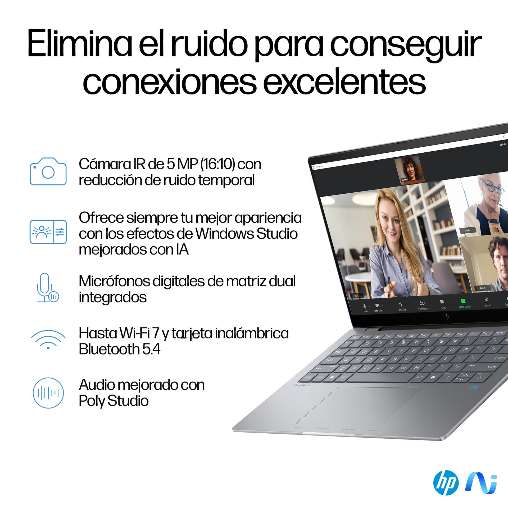 HP - Portátil HP OmniBook X 14-fe0000ns Copilot+PC, Snapdragon X Elite X1E-78-100, 16GB, 1TB SSD, 14', W11. - imagen 11
