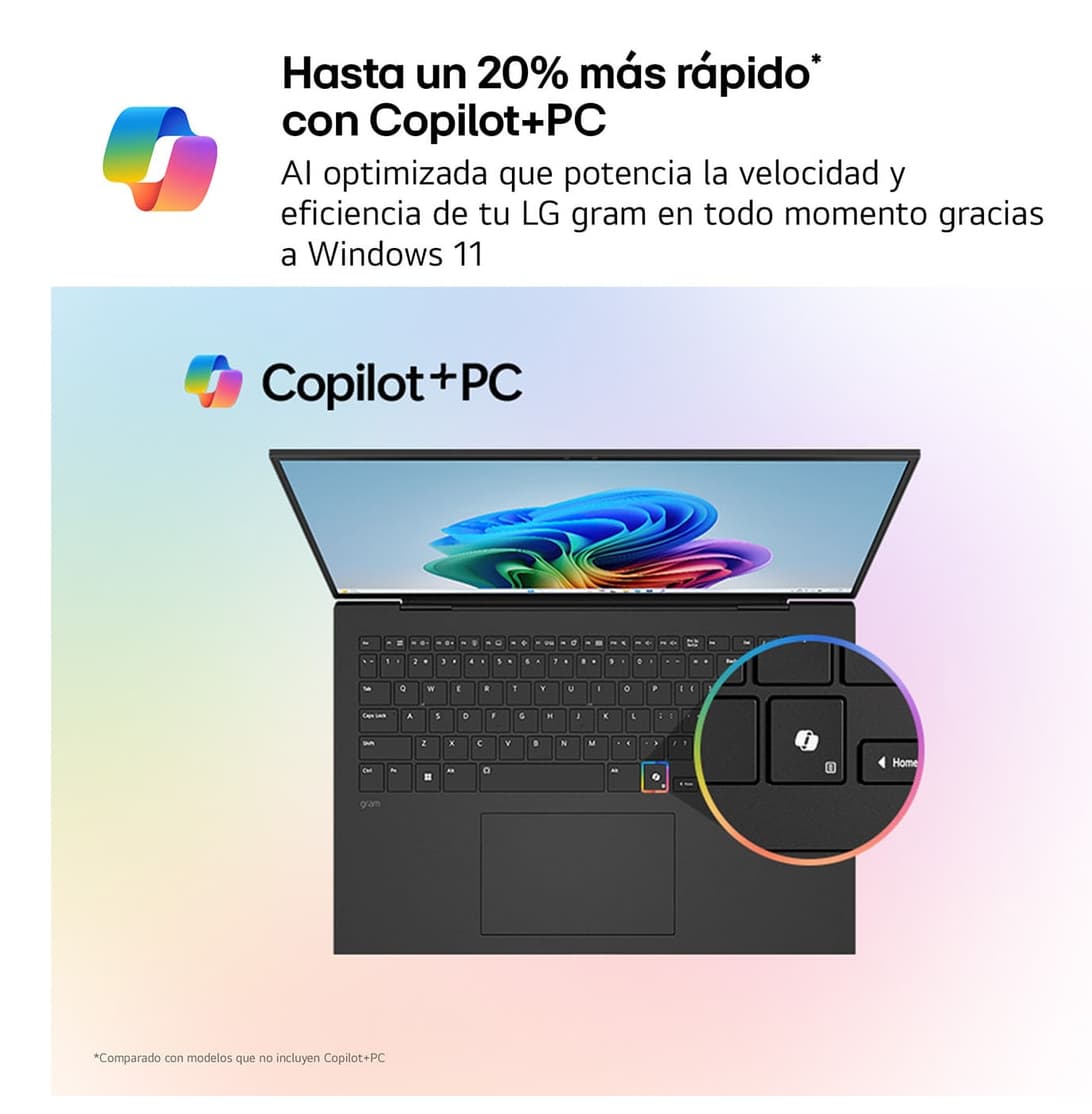 Portátil - LG 15Z80T-G.AU88B Copilot+ PC, 15" Full-HD, AMD Ryzen™ AI 7 350, 50 TOPS, 32GB RAM, 1TB SSD, Radeon™ 860M, W11H - imagen 4