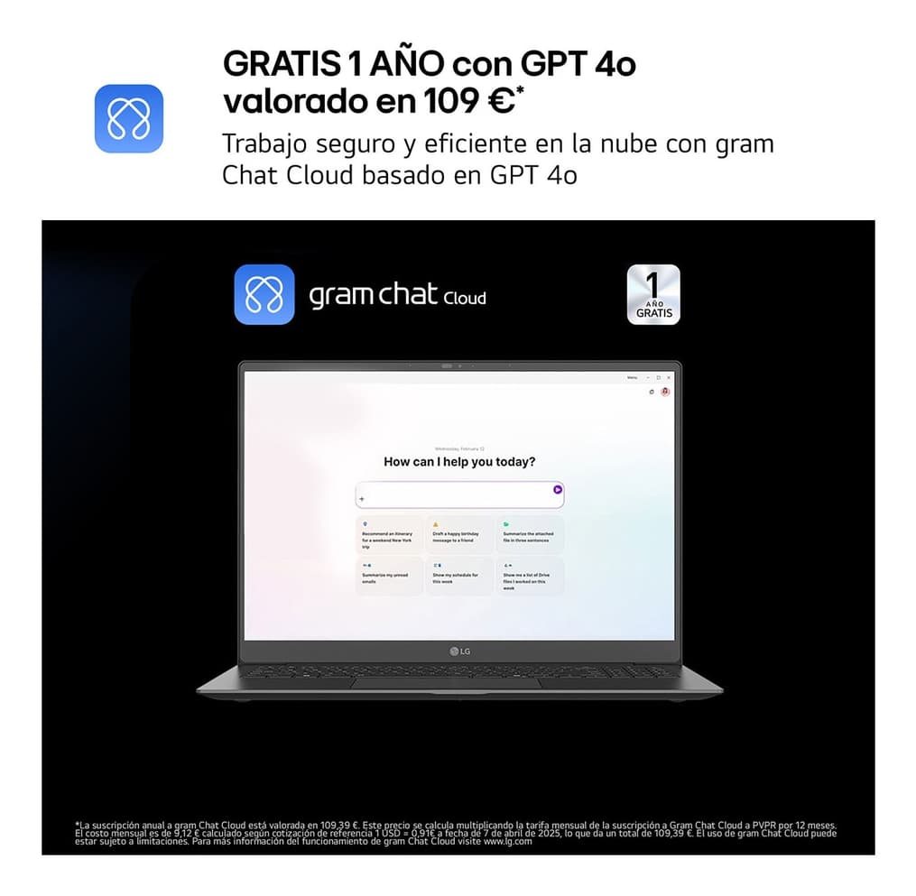 Portátil - LG 17Z90TR-E.AD88B, 17" WQXGA, Intel® Evo™ Edition Core™ Ultra 7-255H, 32 GB RAM, 1TB SSD, GeForce RTX™ 5050, W11H - imagen 6