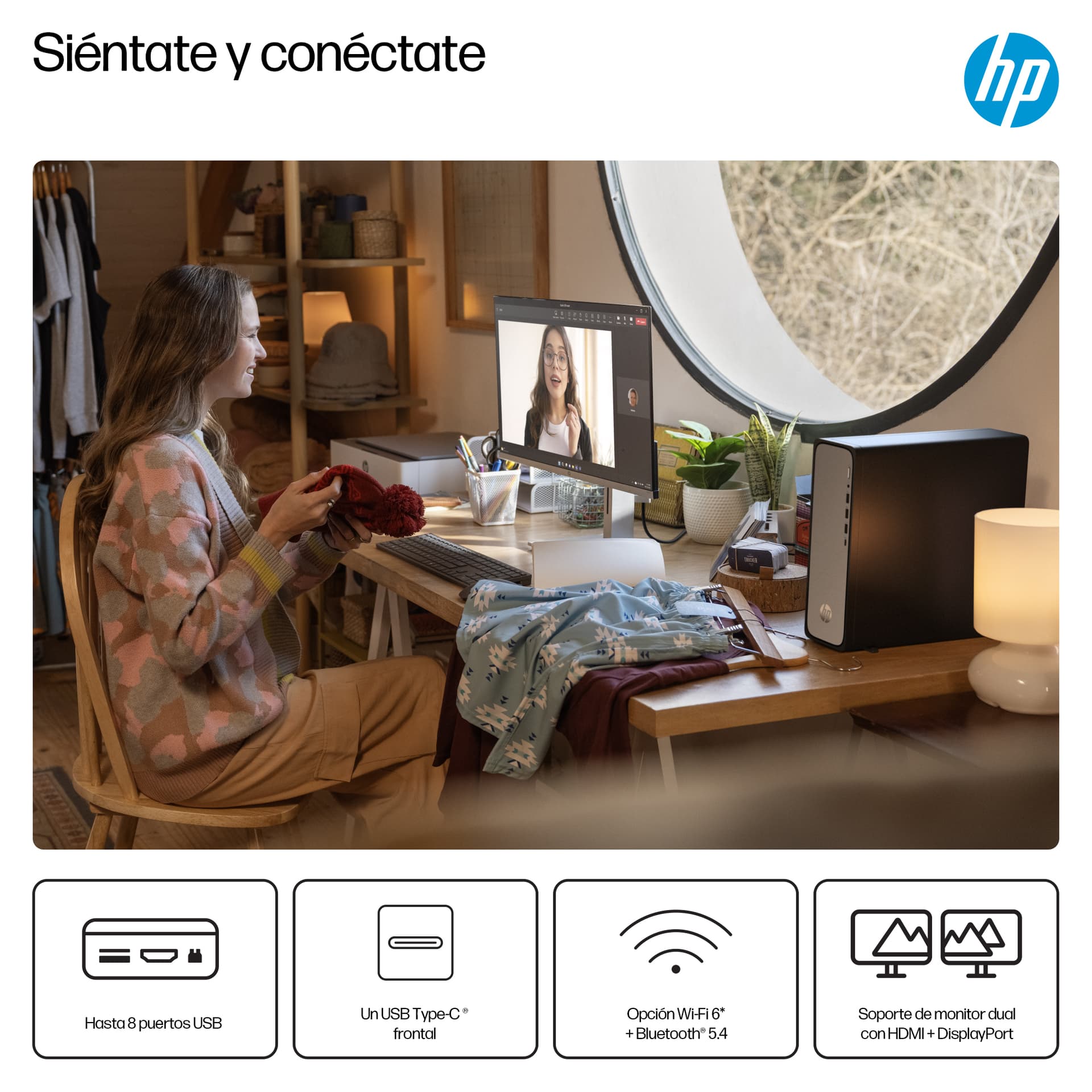 PC sobremesa - HP S03-0005ns, Intel® Core™ i5-14400, 16GB RAM, 512GB SSD, UHD Graphics, Sin sistema operativo, Plata - imagen 8