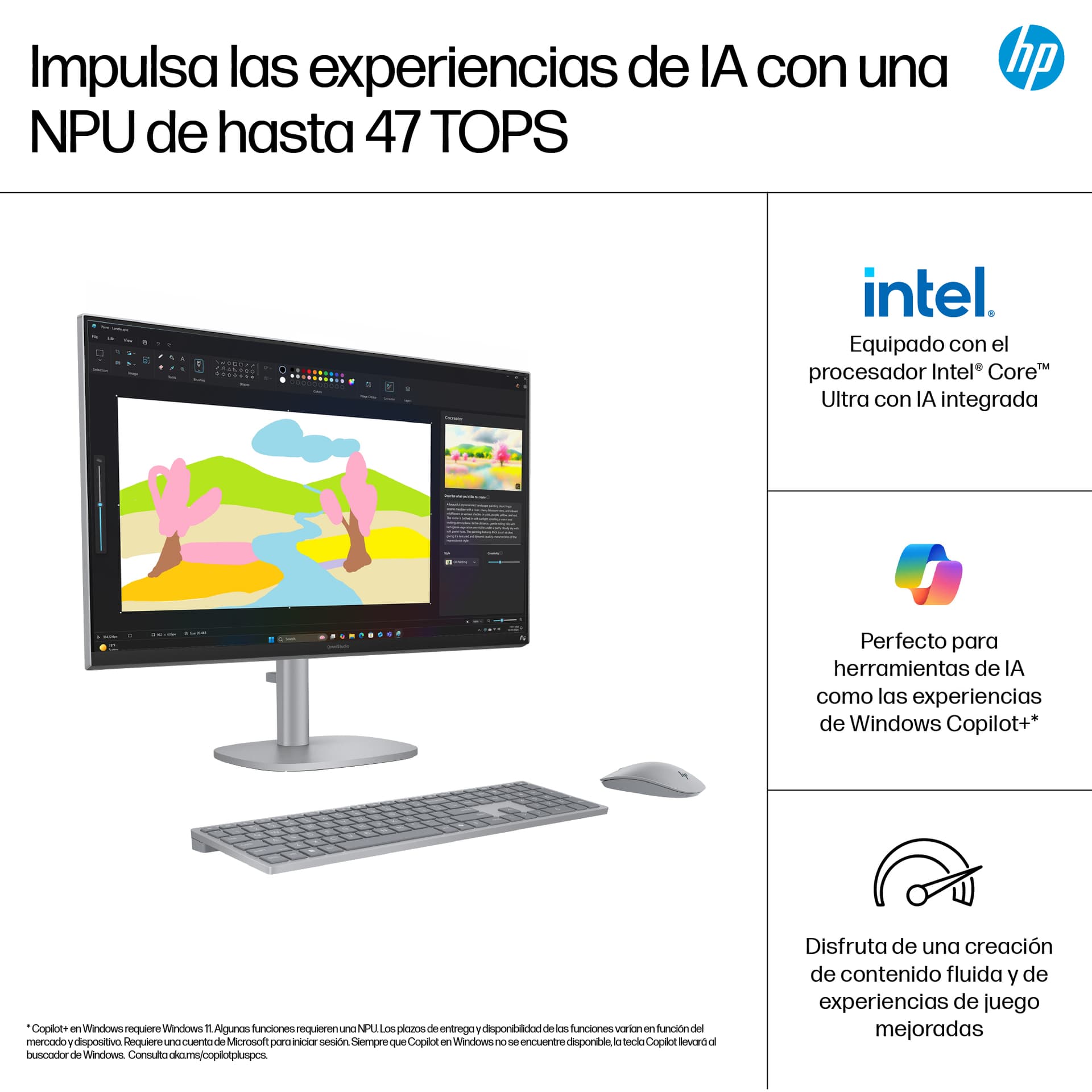 All in one - HP OmniStudio X All-in-One Desktop Next Gen AI 27-cs1011ns Copilot+PC, 27" UHD 4K, Intel® Core™ Ultra 7 258V 47 TOPS, 32GB RAM, 1TB SSD - imagen 11