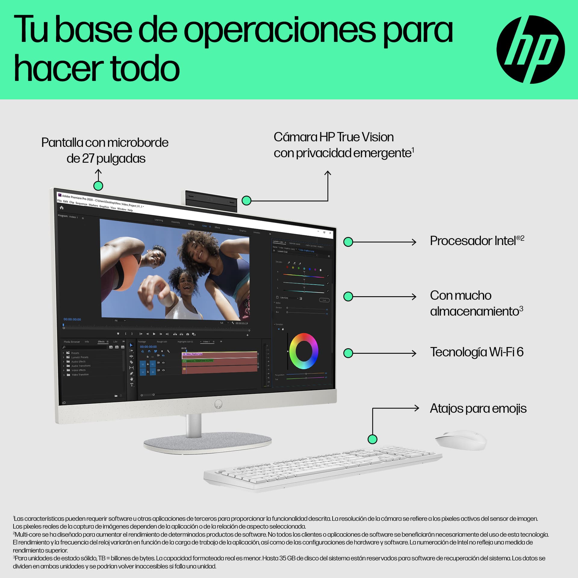 All in One - HP 27-cr0071ns 27" Full HD, Intel® Core™ i5-1335U, 16 GB RAM, 512 SSD, Gráficos Iris Xe, Windows 11 Home, Blanco caracola - imagen 8