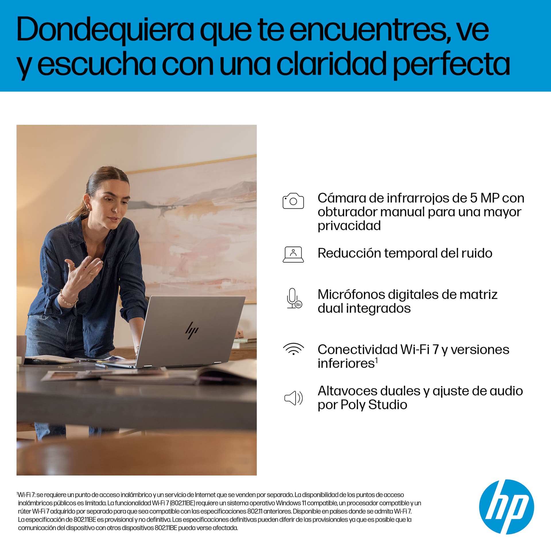 HP - Convertible 2 en 1 HP OmniBook X Flip 16-as0001ns, Copilot+PC, Intel Core Ultra 7 EVO 256V, 16GB, 1TB SSD, 16' OLED, W11. - imagen 10
