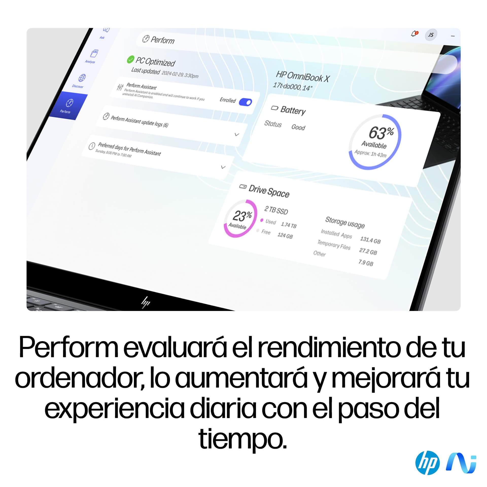 HP - Portátil HP OmniBook X 14-fe0000ns Copilot+PC, Snapdragon X Elite X1E-78-100, 16GB, 1TB SSD, 14', W11. - imagen 14