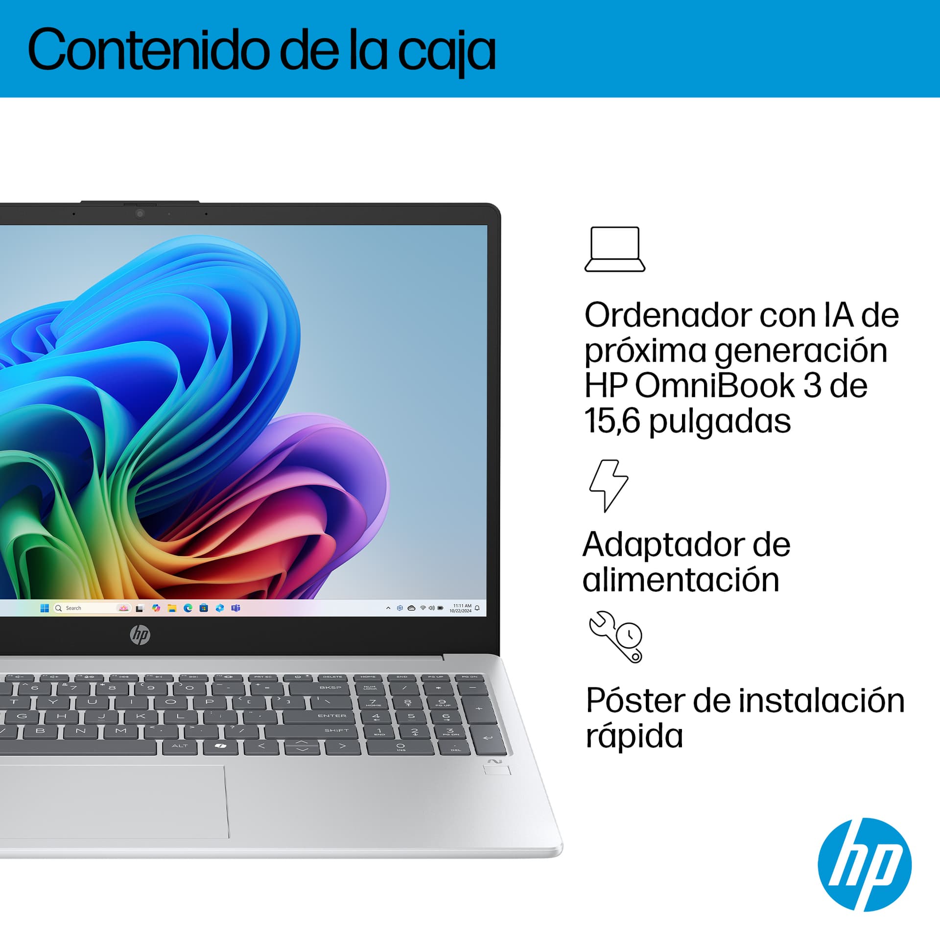 HP - Portátil HP OmniBook 3 15-fn0002ns, Copilot+PC, Ryzen IA 7-350, 16GB, 1TB SSD, 15,6', W11. - imagen 6