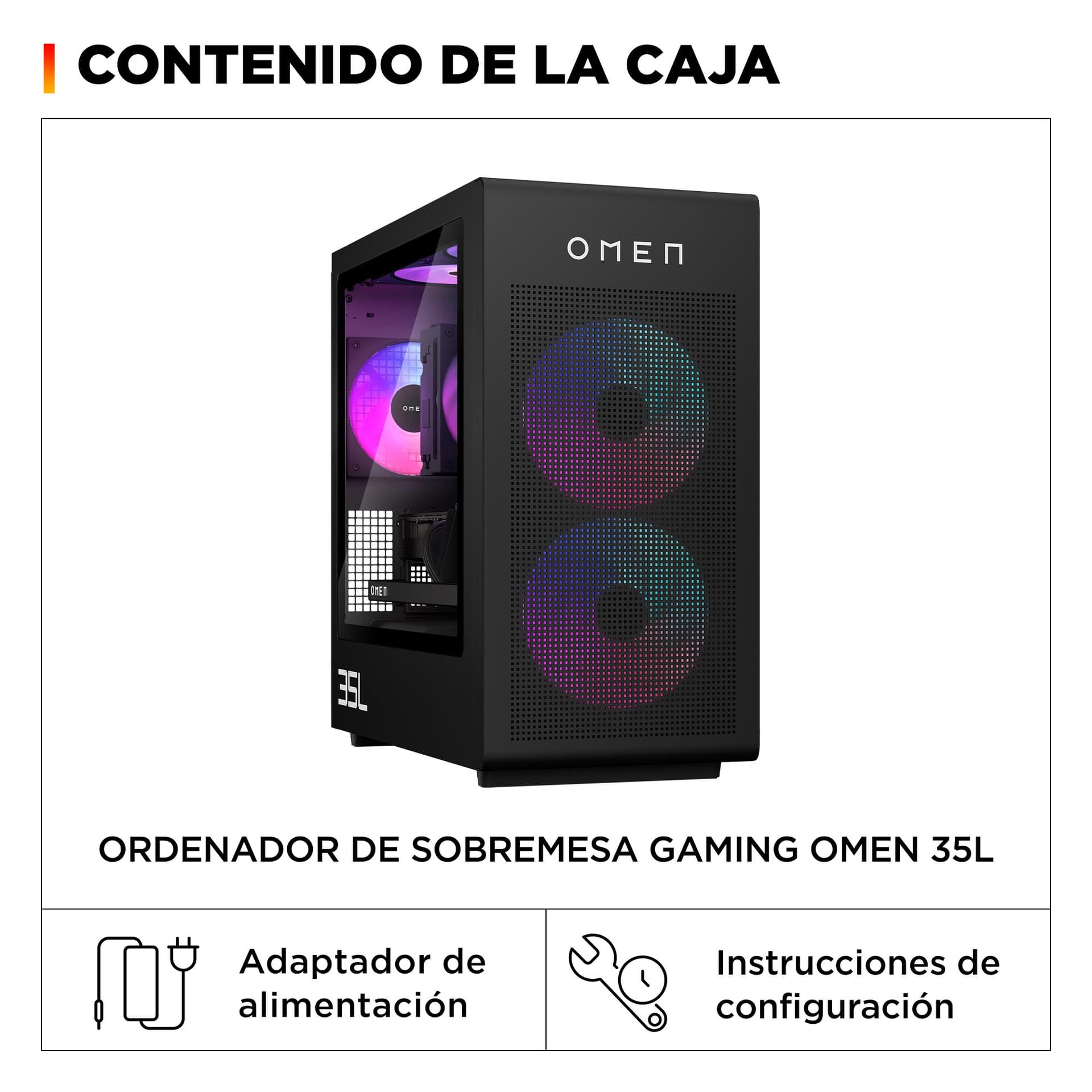 PC gaming - HP OMEN 35L Gaming Desktop GT16-1004ns PC, AMD Ryzen™ 7 9800X3D, 32GB RAM, 1 TB SSD, GFRTX™ 5060 Ti, Windows 11 Home, Metal negro sombra - imagen 3