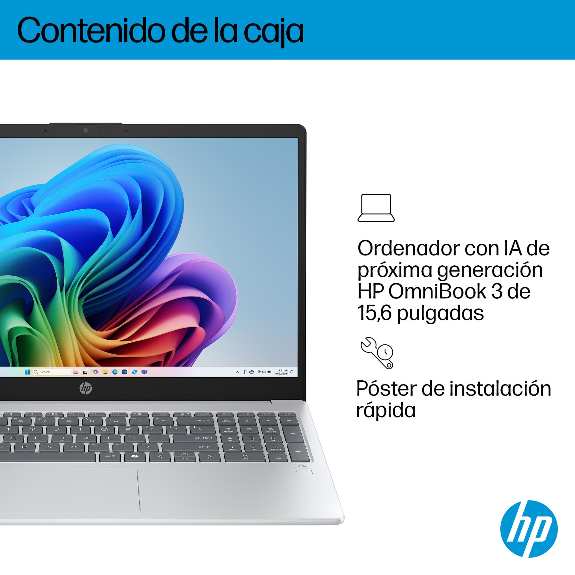 HP - Portátil HP OmniBook 3 15-fn0002ns, Copilot+PC, Ryzen IA 7-350, 16GB, 1TB SSD, 15,6', W11. - imagen 6