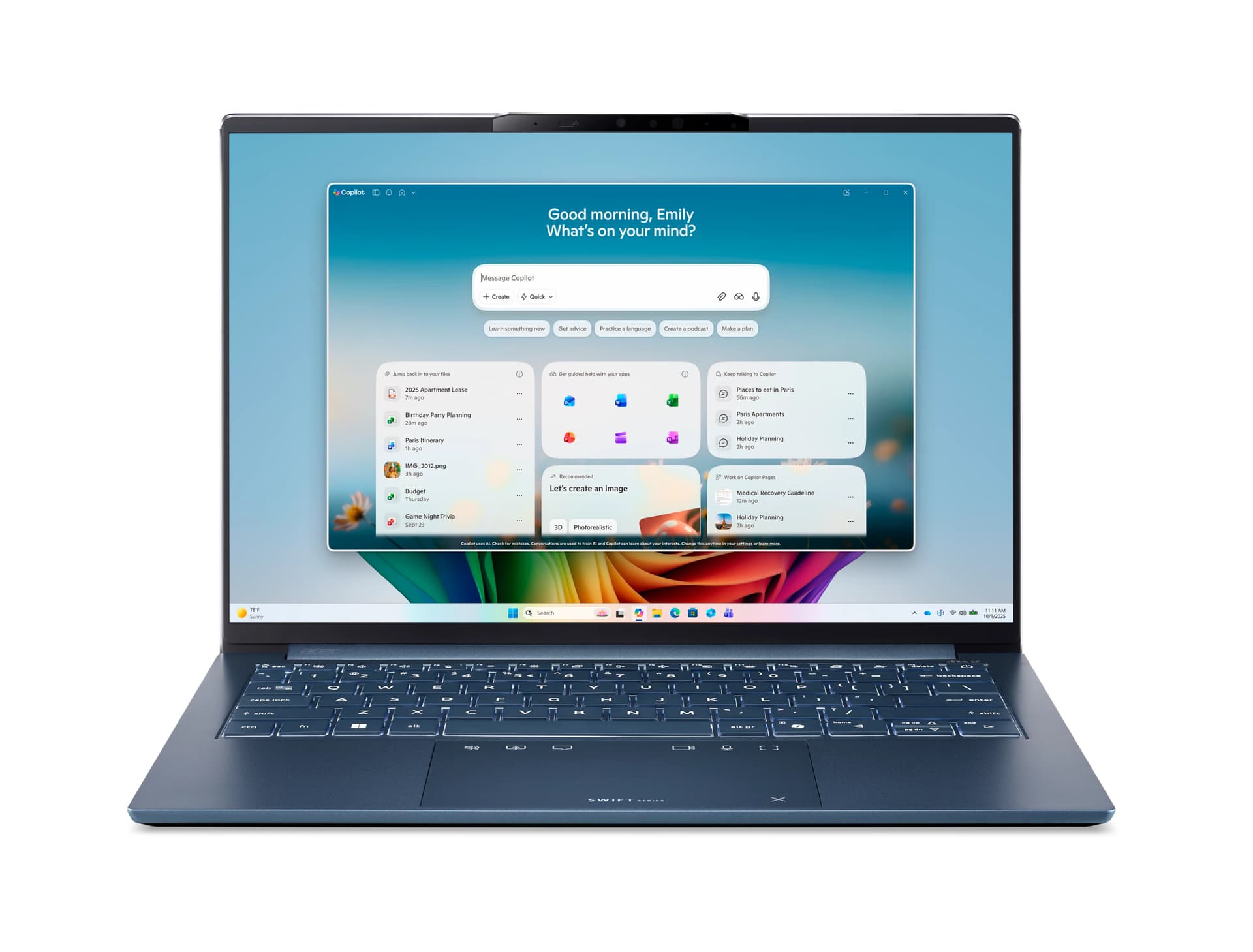 Portátil - Acer Swift Go 14 AI SFG14-I71-98M5, 14" WUXGA, Intel® Core™ Ultra 9 386H, 16GB RAM, 512 GB SSD, Graphics, Windows 11, Sin cargador - imagen 2