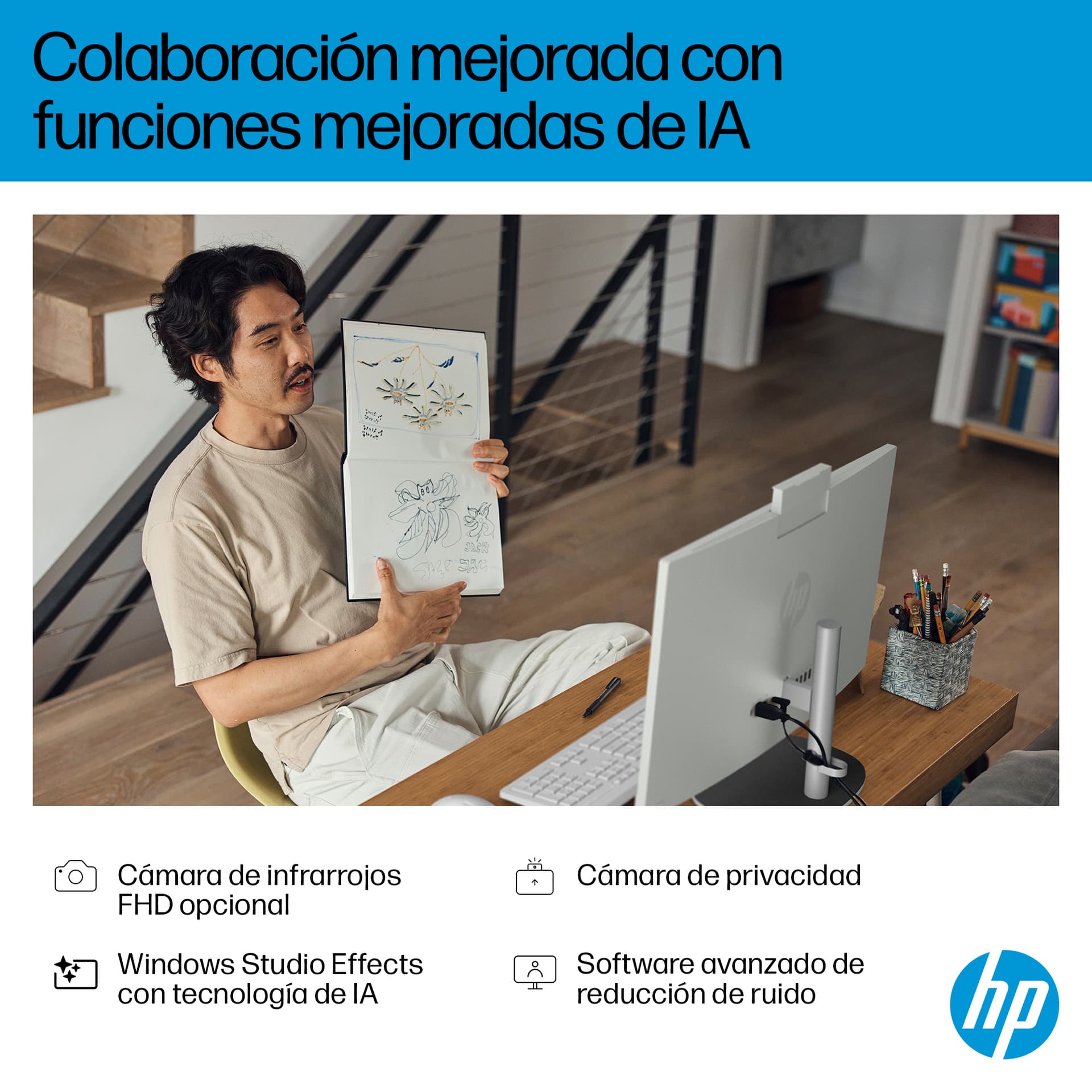 HP - All in One HP 24-ct2003ns, Copilot+PC, Ryzen AI 5, 16GB, 1TB SSD, 23,8', W11. - imagen 9