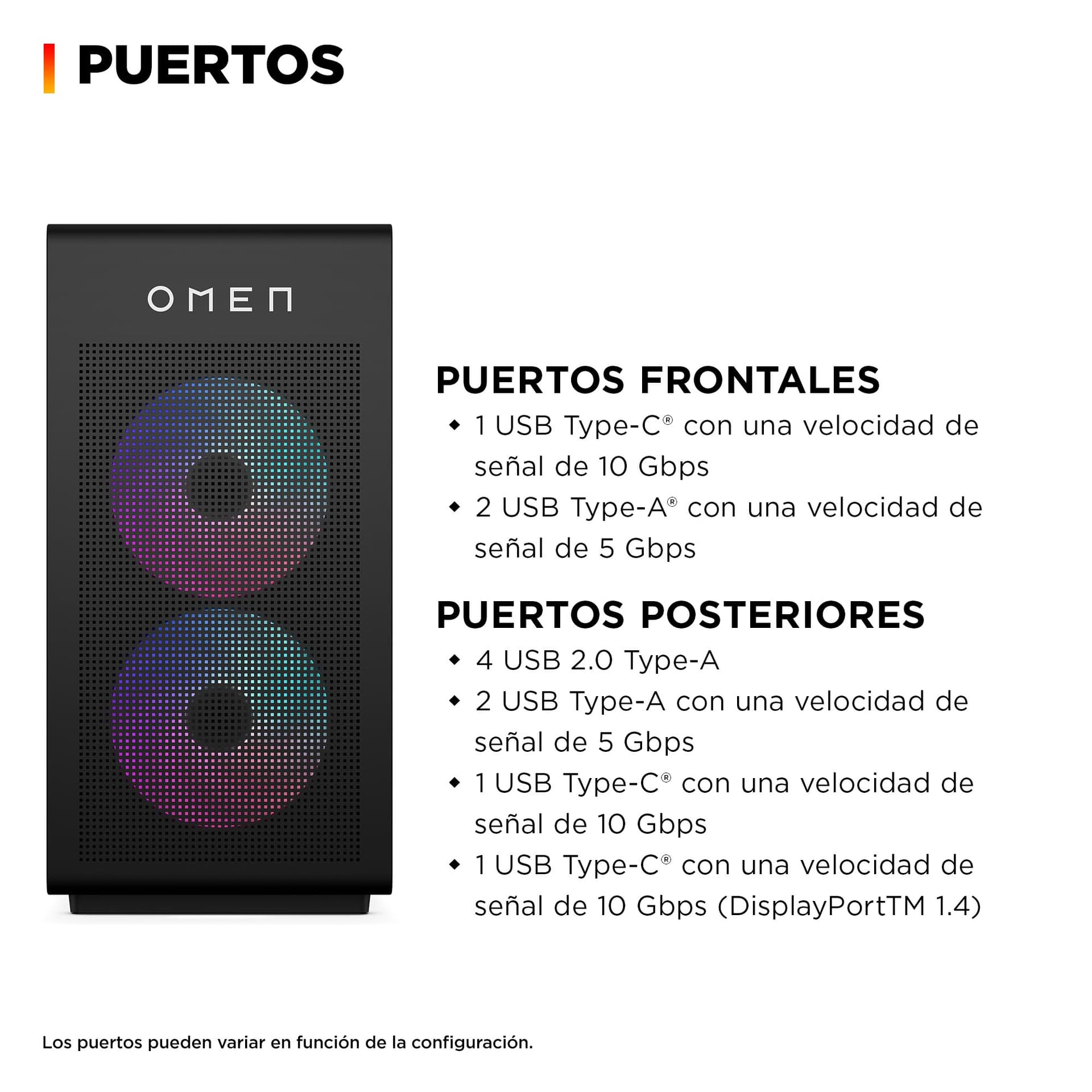 PC gaming - HP OMEN 35L Gaming Desktop GT16-1004ns PC, AMD Ryzen™ 7 9800X3D, 32GB RAM, 1 TB SSD, GFRTX™ 5060 Ti, Windows 11 Home, Metal negro sombra - imagen 2