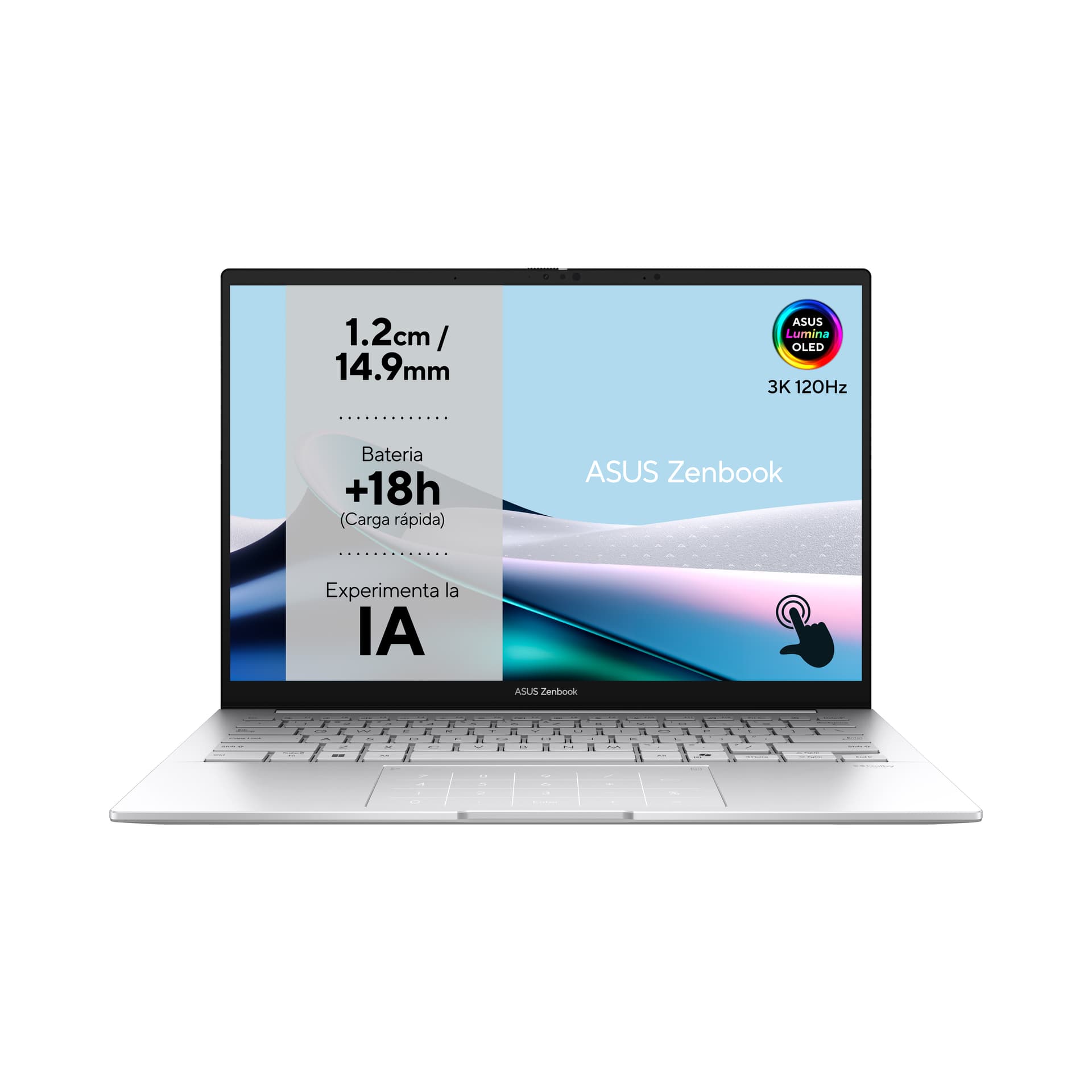 Portátil - ASUS Zenbook 14 OLED UX3405CA-PZ524W, " WQXGA+, Intel® Core™ Ultra 9 285H, 32GB RAM, 1TB SSD, Arc™ GPU, Windows 11 Home - imagen 3