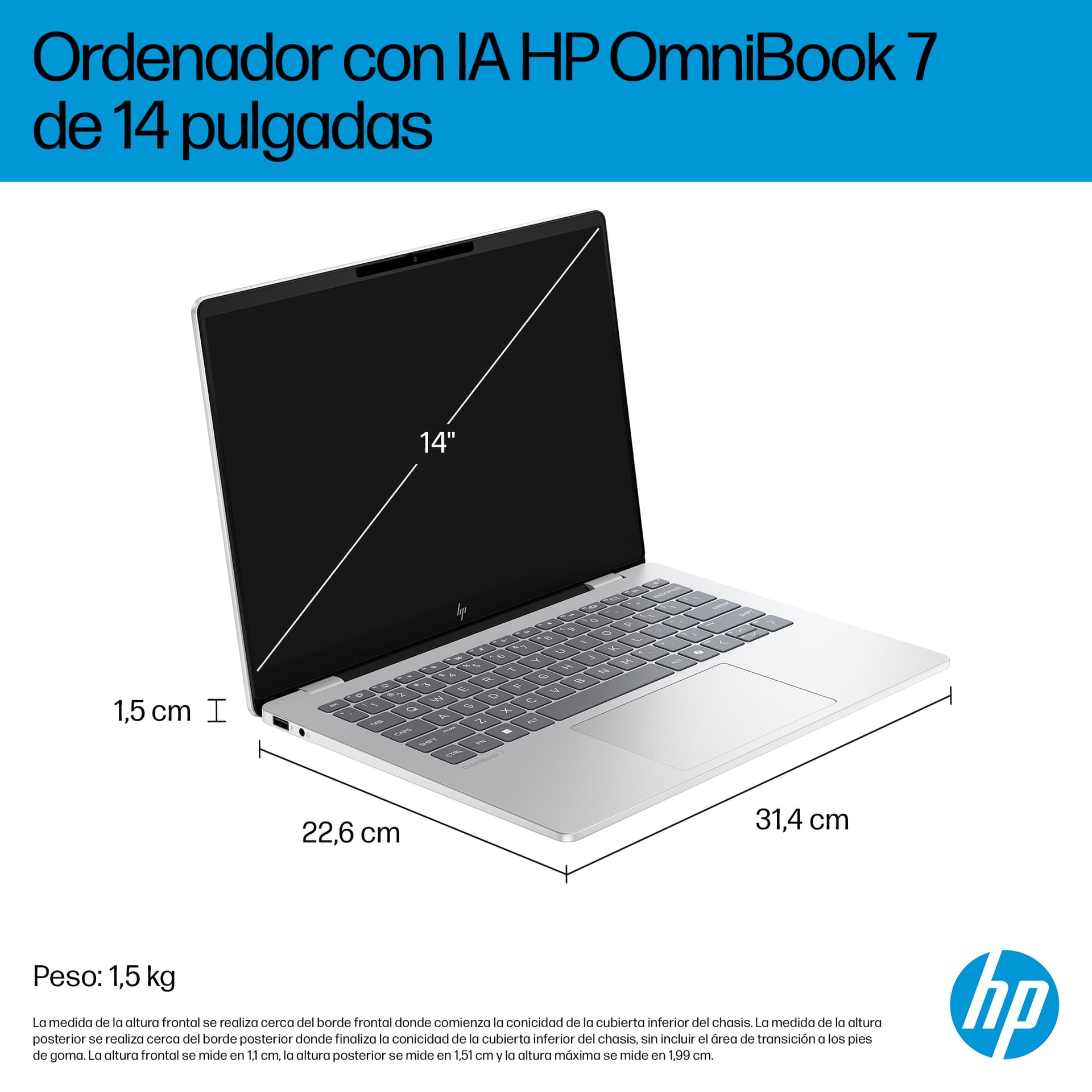 HP - Portátil HP OmniBook 7 14-fr0001ns, Intel Core Ultra 5 EVO-225U, 16GB, 1TB SSD, 14' OLED, W11. - imagen 7