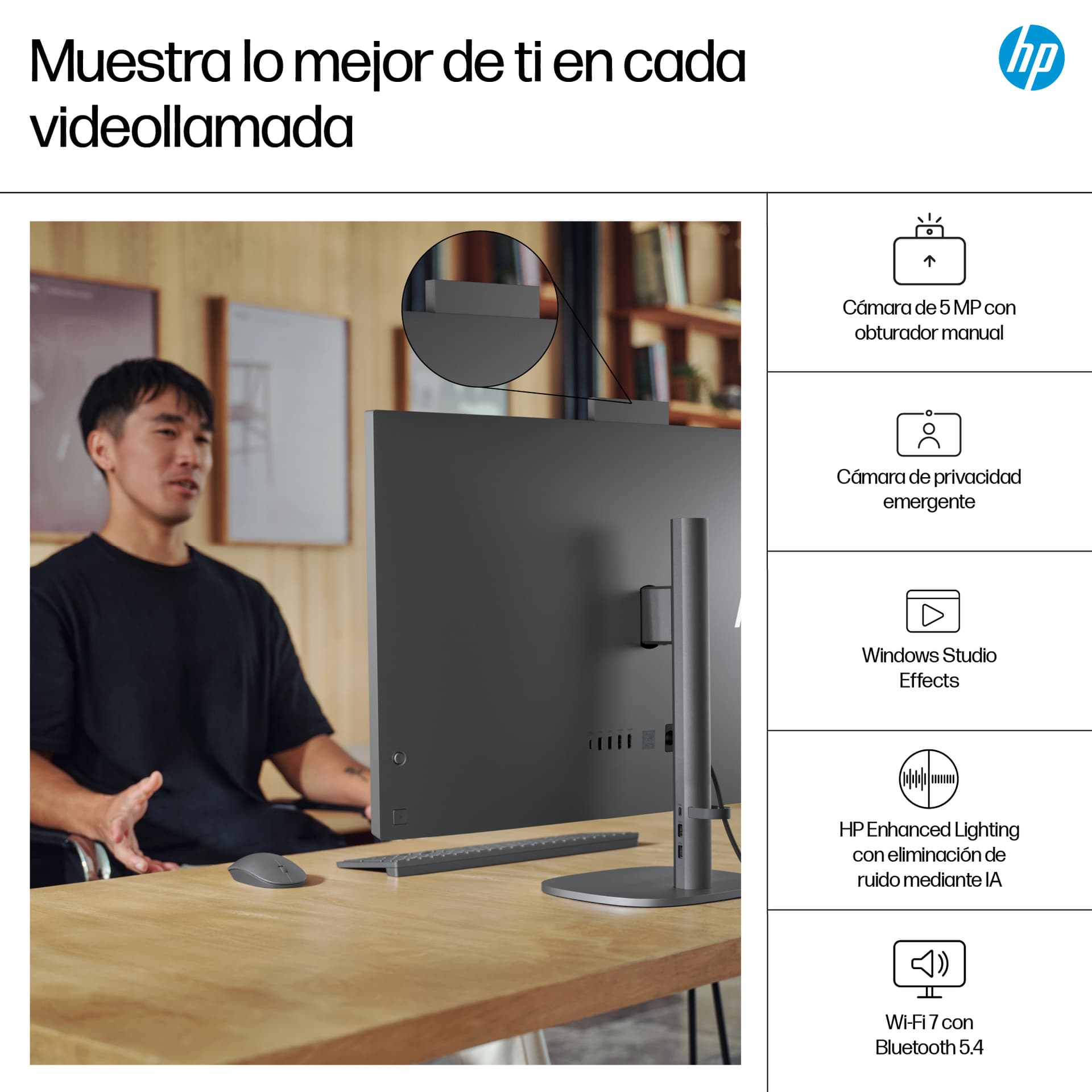 HP - All in One HP OmniStudio X 32-c1005ns, Copilot+PC, Intel Core Ultra 7-258V, 32GB, 1TB SSD, Intel Arc, 31,5', W11. - imagen 8