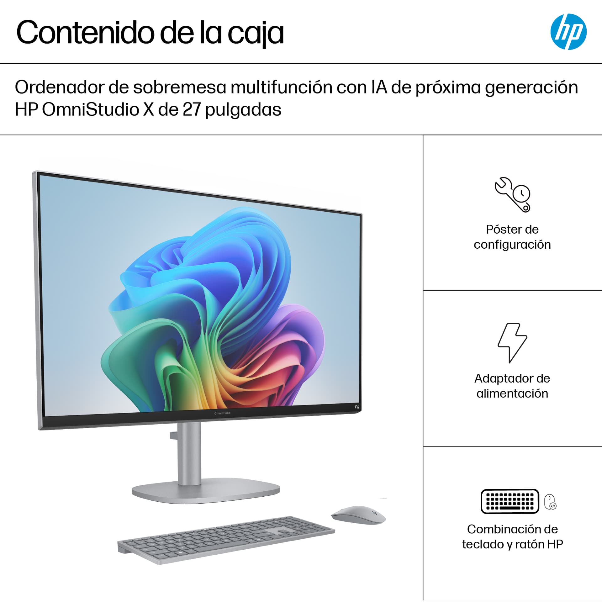 All in one - HP OmniStudio X All-in-One Desktop Next Gen AI 27-cs1011ns Copilot+PC, 27" UHD 4K, Intel® Core™ Ultra 7 258V 47 TOPS, 32GB RAM, 1TB SSD - imagen 6