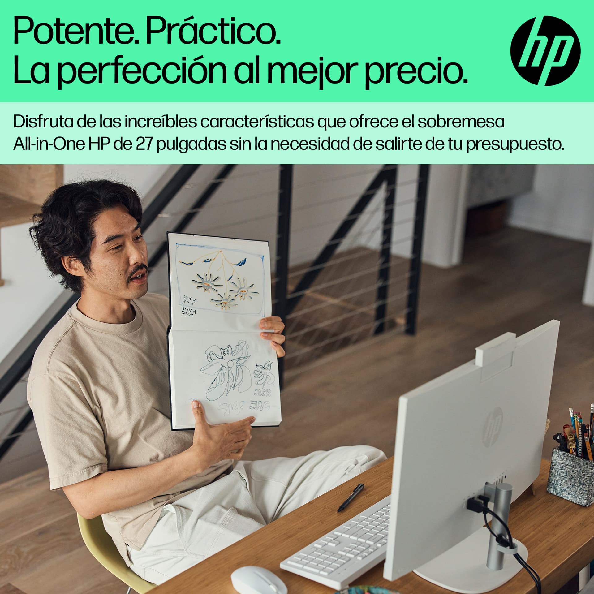 All in One - HP 27-cr0071ns 27" Full HD, Intel® Core™ i5-1335U, 16 GB RAM, 512 SSD, Gráficos Iris Xe, Windows 11 Home, Blanco caracola - imagen 6