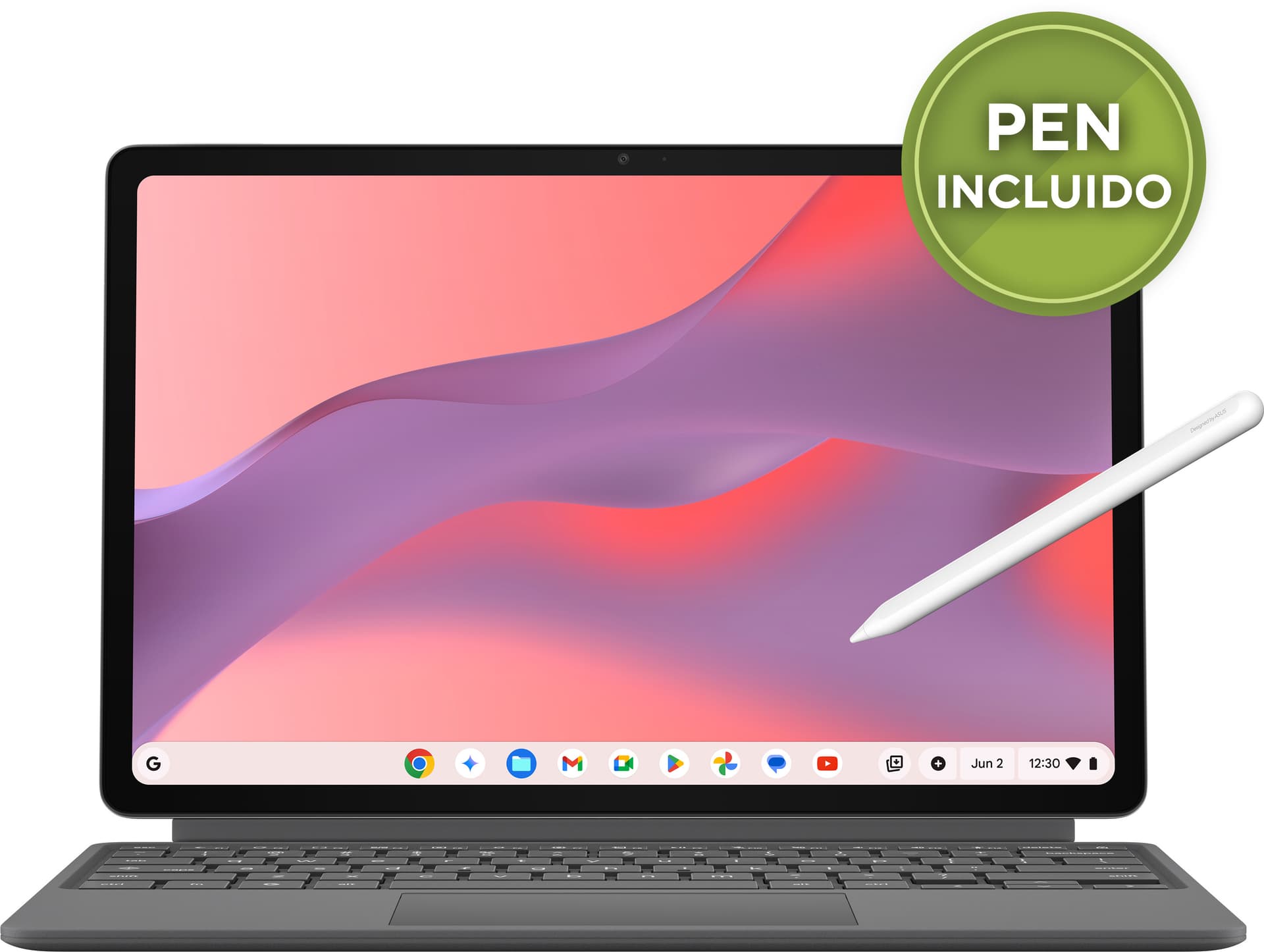 Asus - Portátil ASUS Chromebook CM3206DM4A-TR0019, MediaTek Kompanio 540, 8GB, 128GB eMMC, 12,1", ChromeOS. - imagen 2