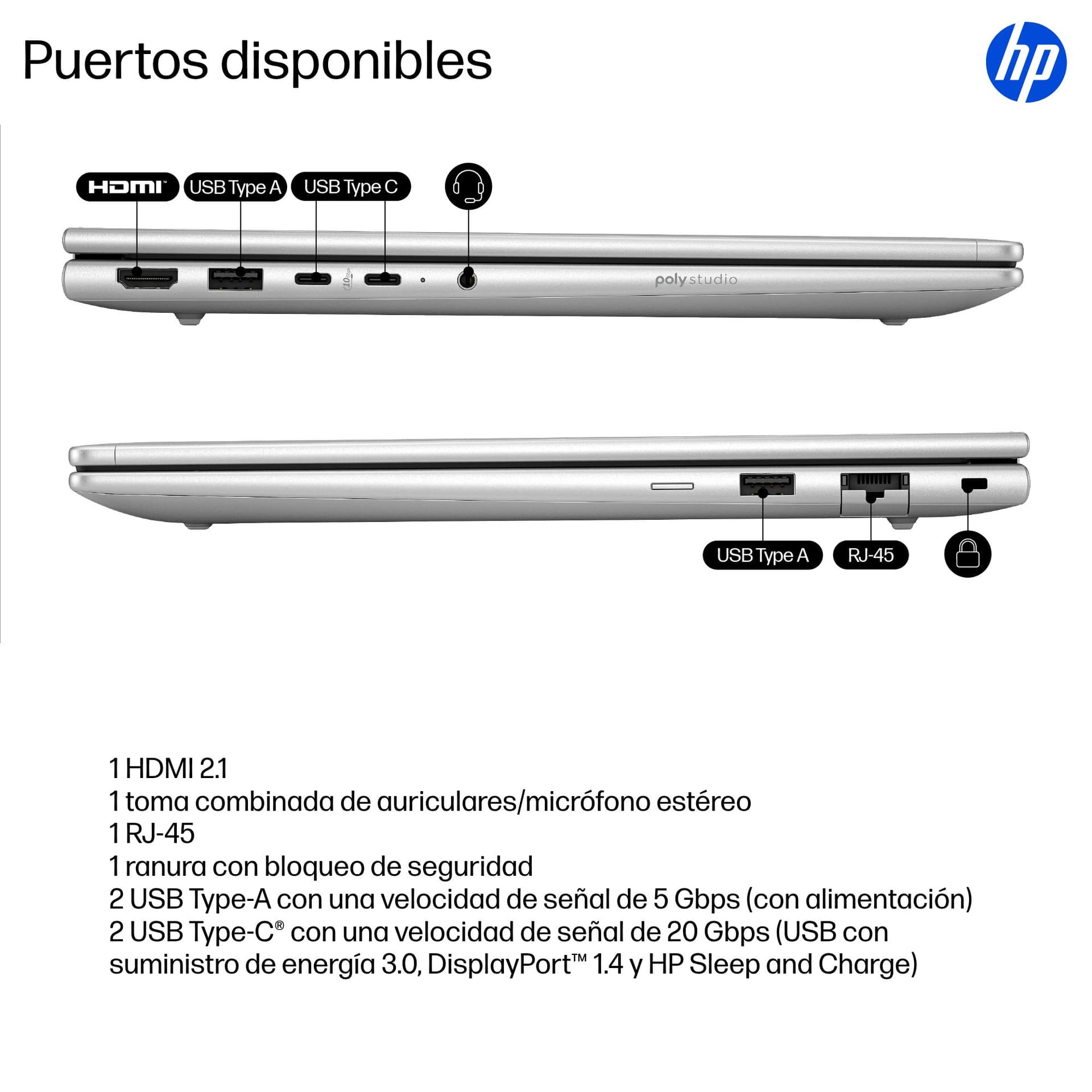 Portátil - HP ProBook 4 G1iR 14" WUXGA, Intel® Core™ 5 120U, 16 GB RAM, 512 SSD, UHD Graphics, Windows 11 Pro, Plateado - imagen 6