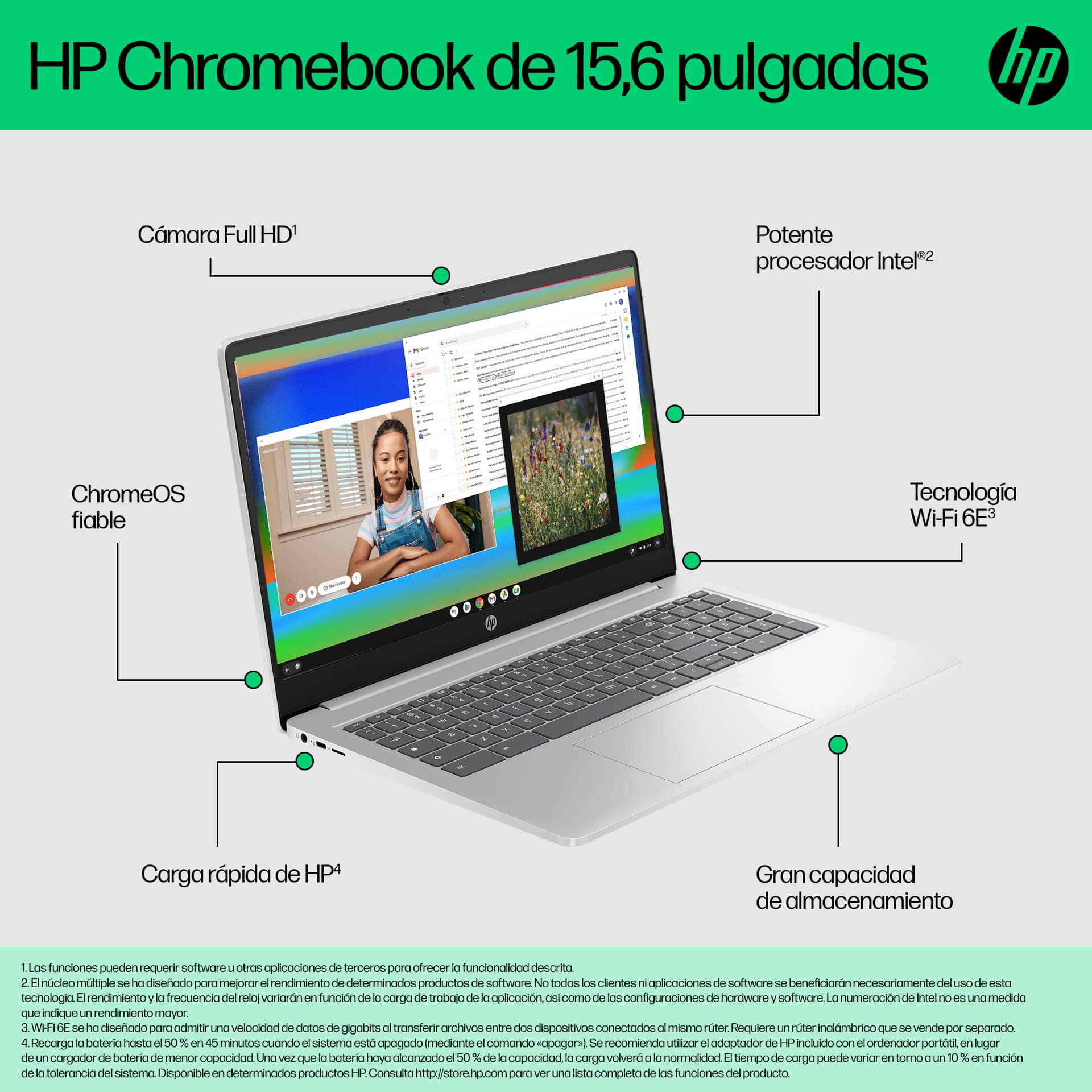 HP - Chromebook Plus HP 15a-nb0000ns, i3-N305, 8 GB, 256 GB UFS, 15,6', ChromeOS. - imagen 11