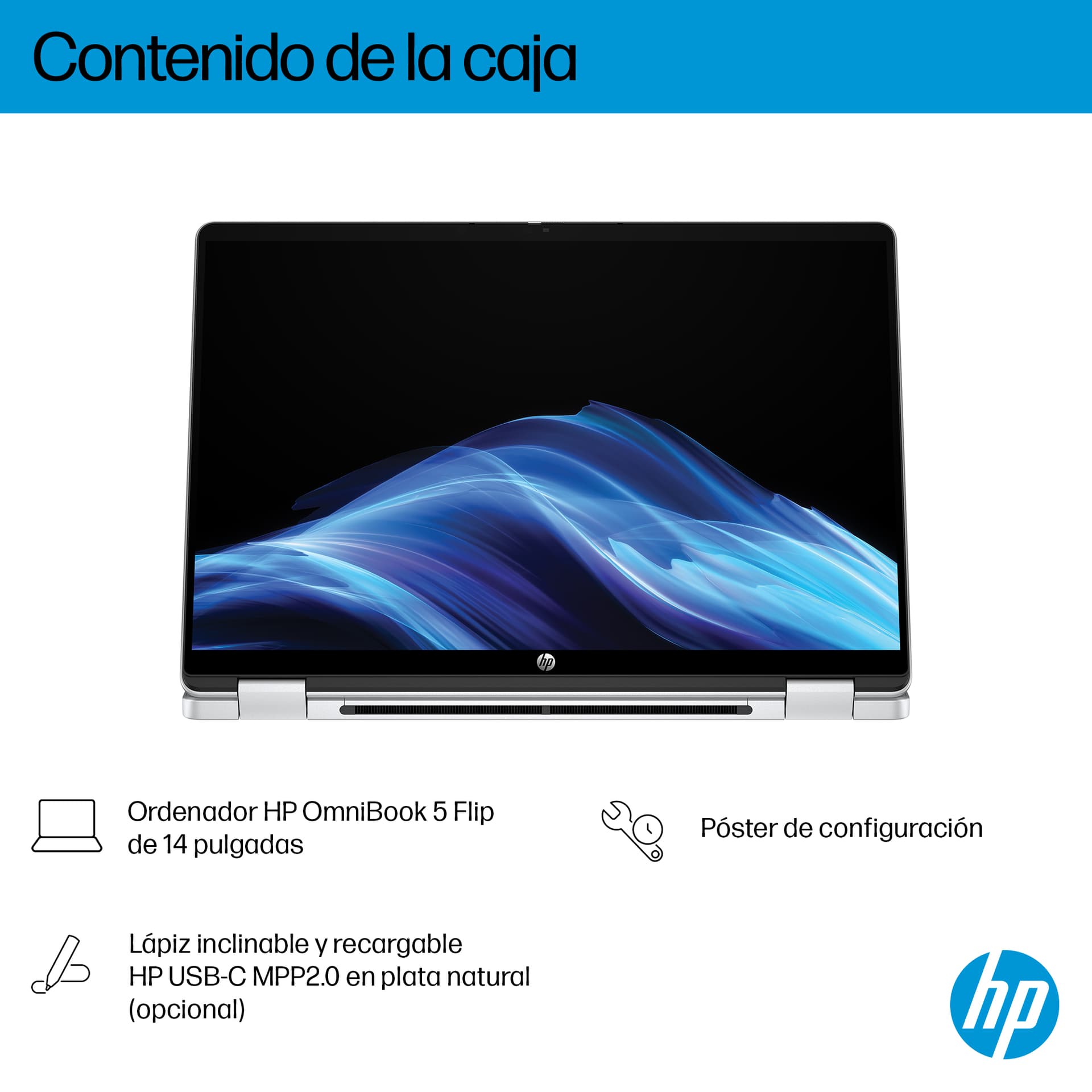 HP - Convertible 2 en 1 HP OmniBook 5 Flip 14-fp0003ns, Intel Core 7-150U, 16GB, 1TB SSD, 14', W11. - imagen 6