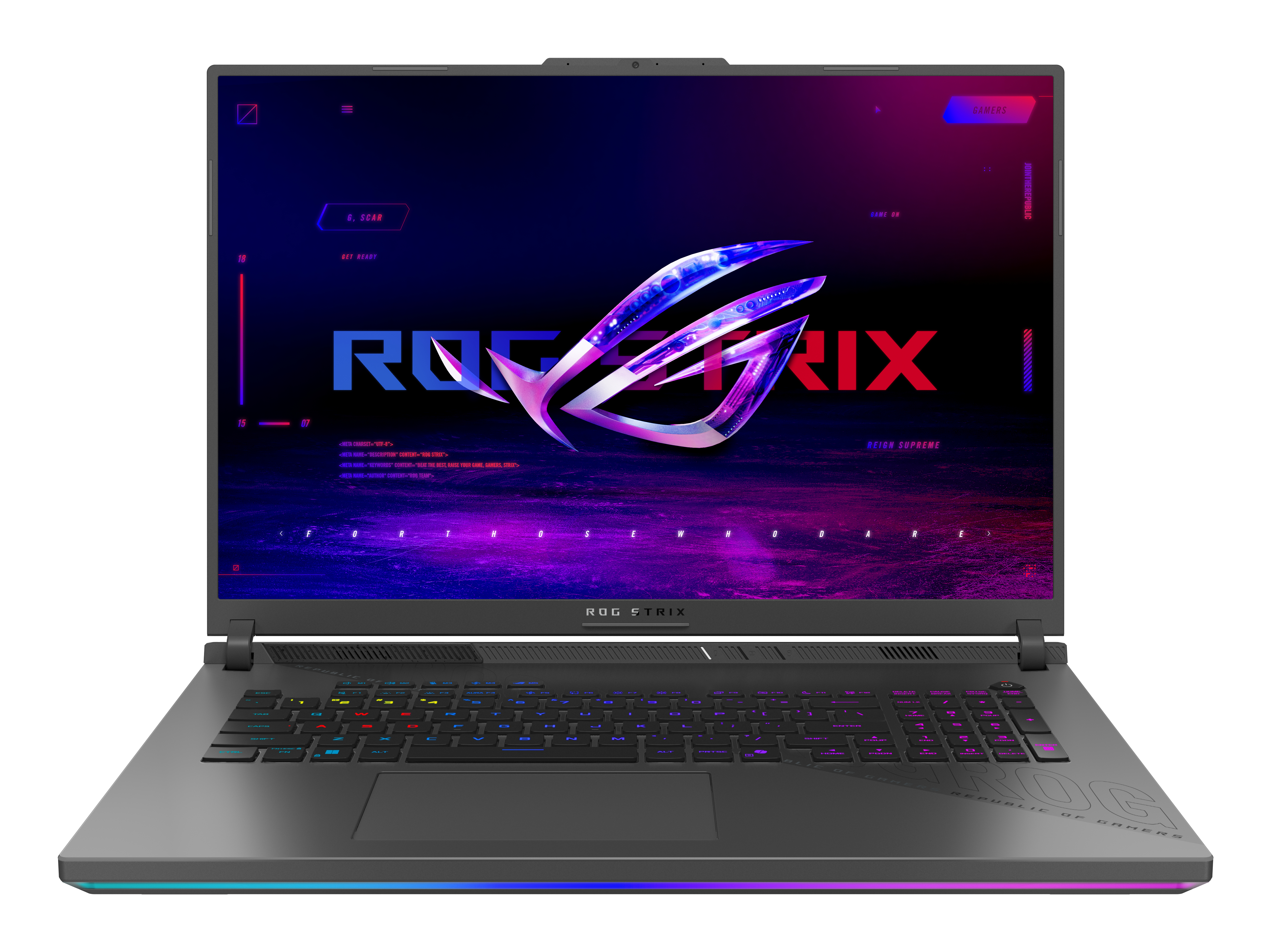 Asus - Portátil Gaming ASUS ROG Strix G18 G814PP-S8055, Ryzen 9-8940HX, 32GB, 1TB SSD, Nvidia GeForce RTX 5070 8GB, 18", Sin Sistema Operativo. - imagen 2
