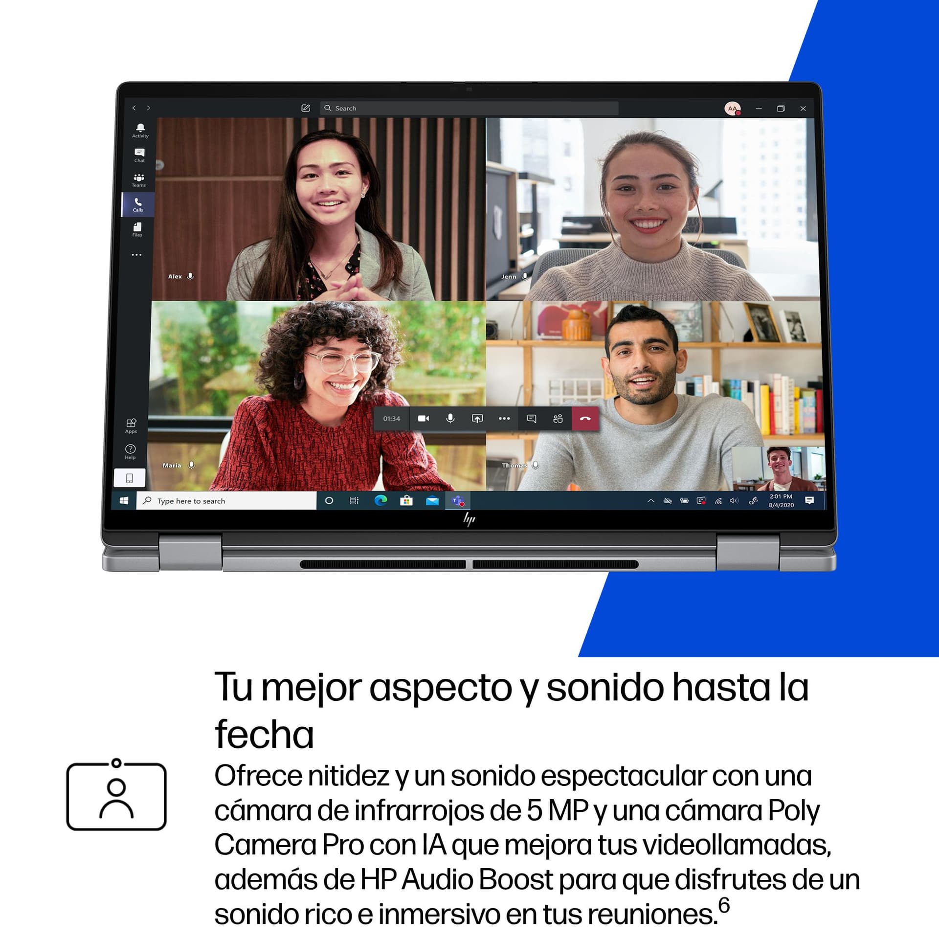 HP - Convertible 2 en 1 HP OmniBook X Flip 16-ar0001ns, Copilot+PC, Ryzen IA 7-350, 16GB, 1TB SSD, 16' OLED, W11. - imagen 17