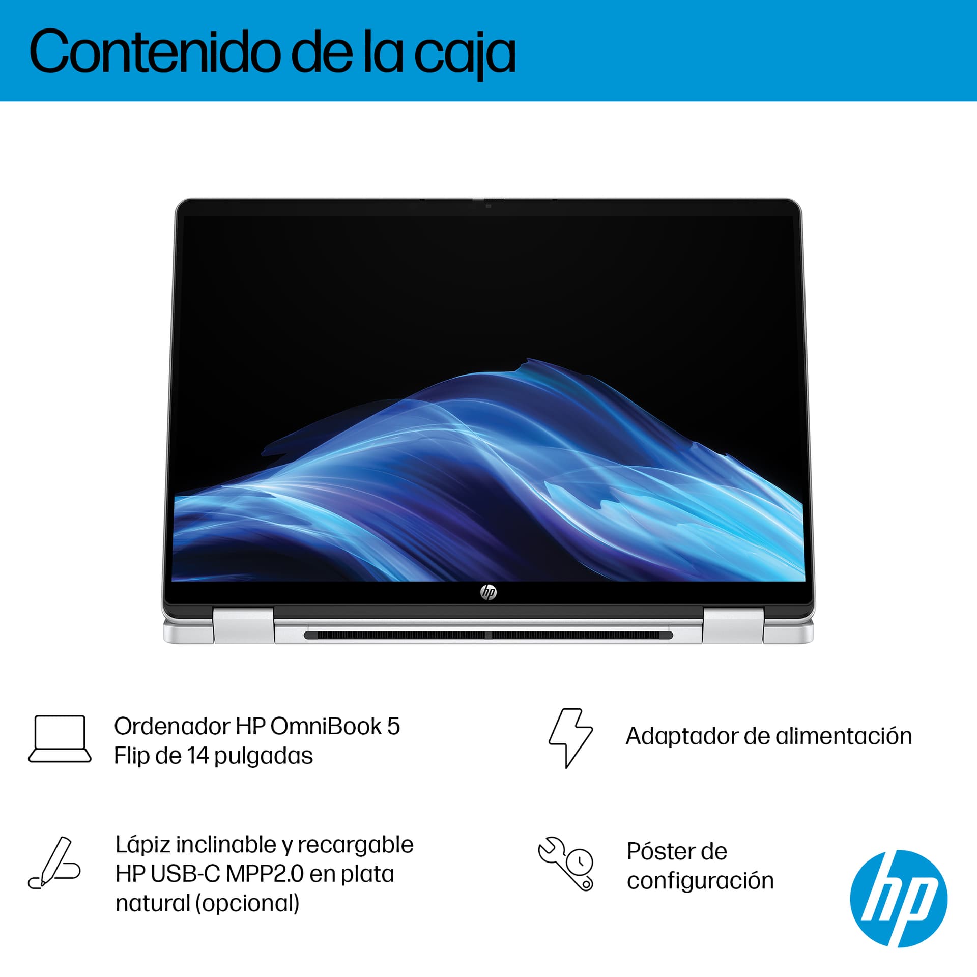 HP - Convertible 2 en 1 HP OmniBook 5 Flip 14-fp0005nsx, Intel Core 7 150U, 16GB, 1TB SSD, 14" Táctil, W11. - imagen 6