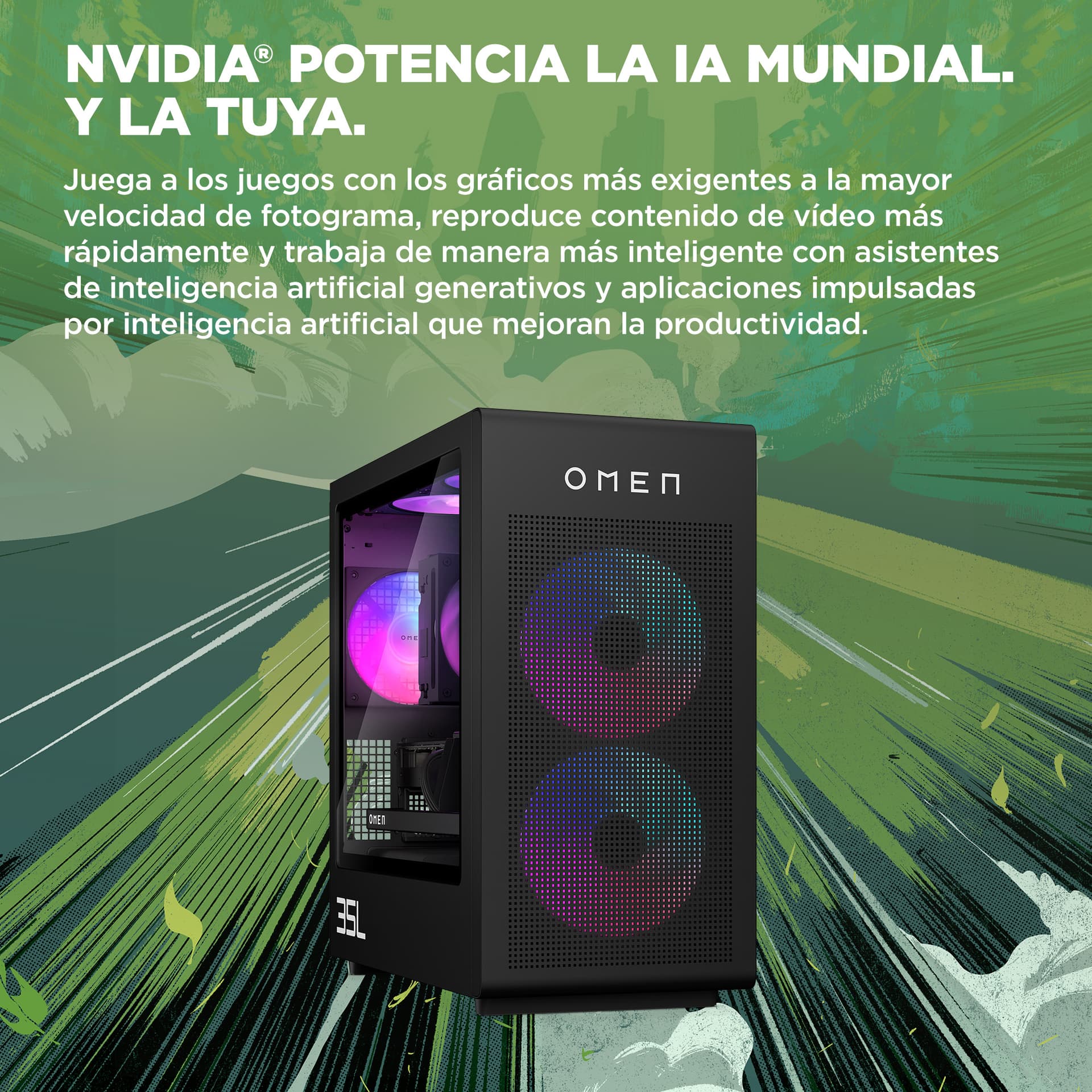 HP - Sobremesa Gaming HP OMEN GT16-0091ns, Intel Core Ultra 7-265F, 32GB, 1TB SSD, Nvidia GeForce RTX 5070Ti 16GB, W11. - imagen 10