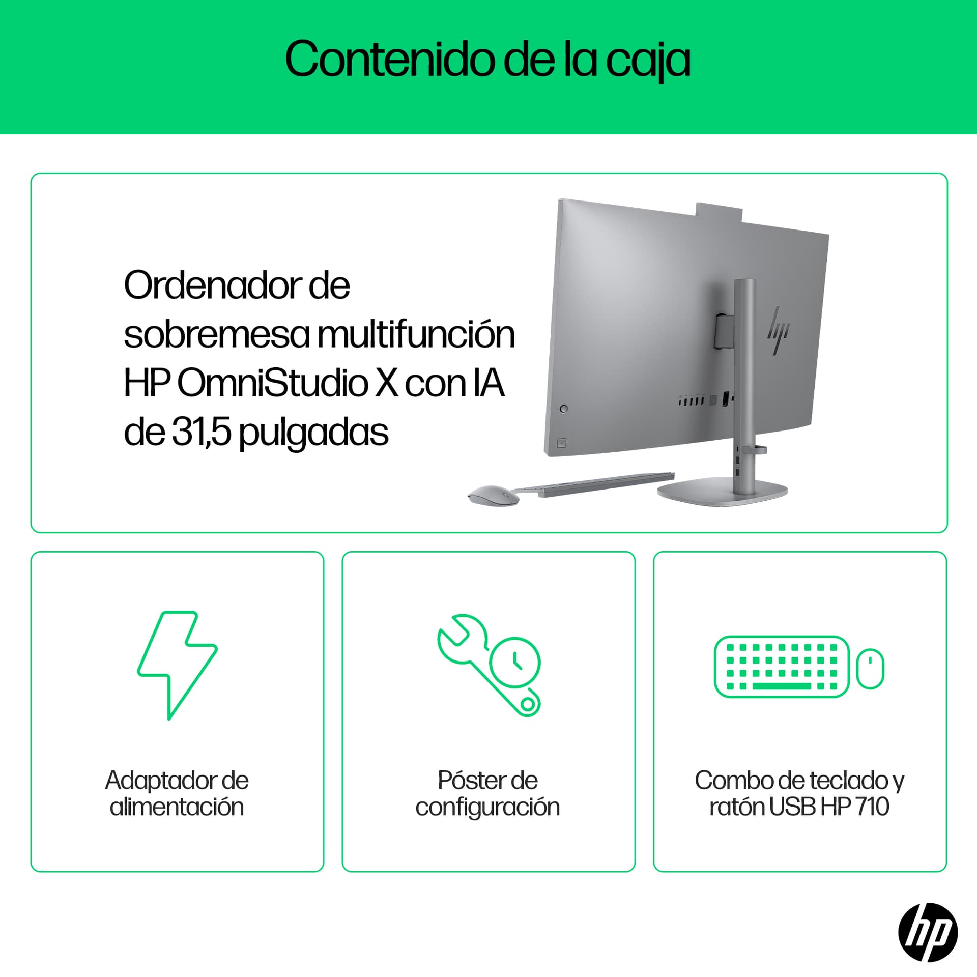 HP - All-in-One HP OmniStudio X 32-c0006ns, Intel Core Ultra 5-125H, 32GB, 1TB SSD, 31,5', W11. - imagen 6