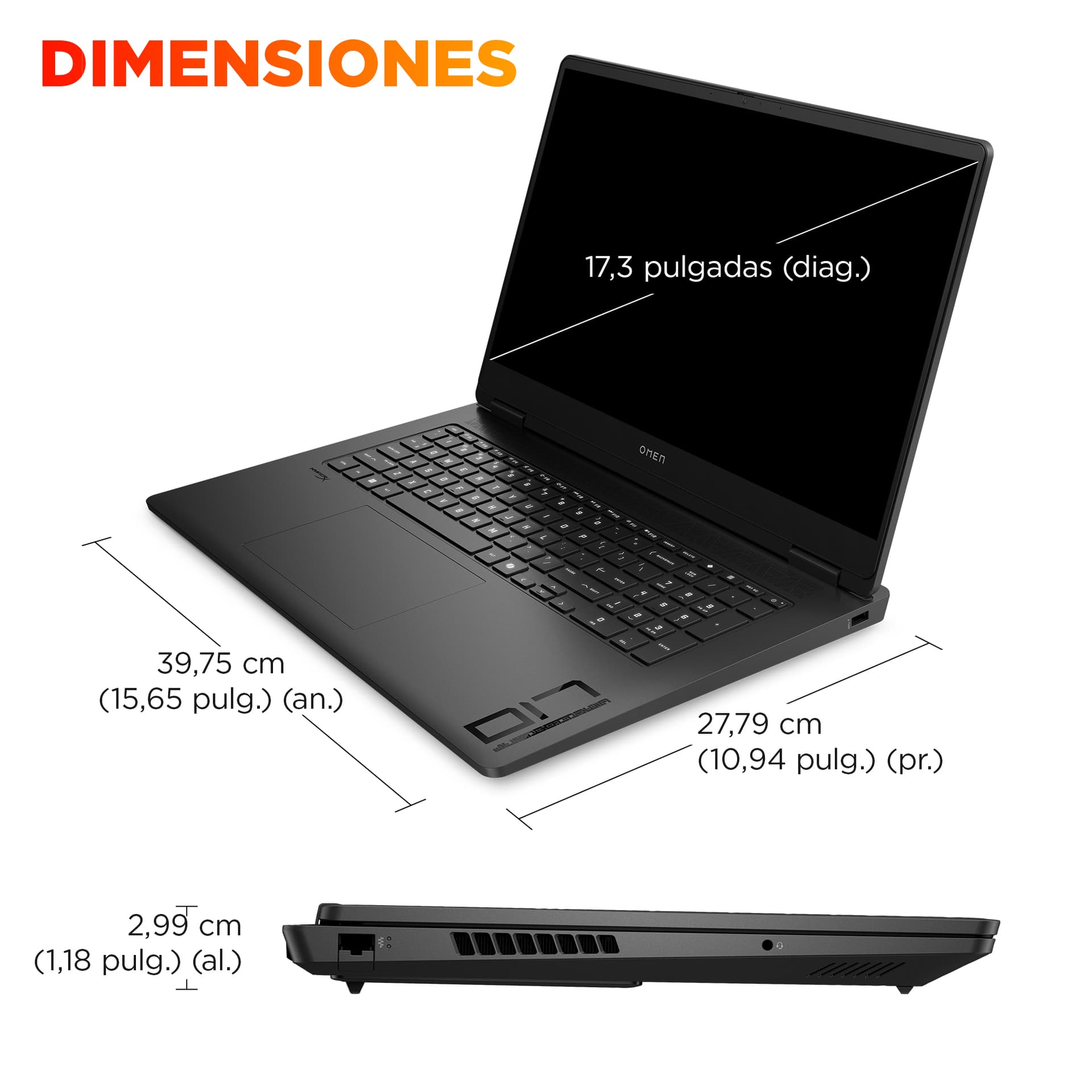 HP - Portátil Gaming HP OMEN 17-db1005ns, Copilot+PC, Ryzen AI 7-350, 32GB, 1TB SSD, Nvidia GeForce RTX 5060 8GB, 17,3', W11. - imagen 8