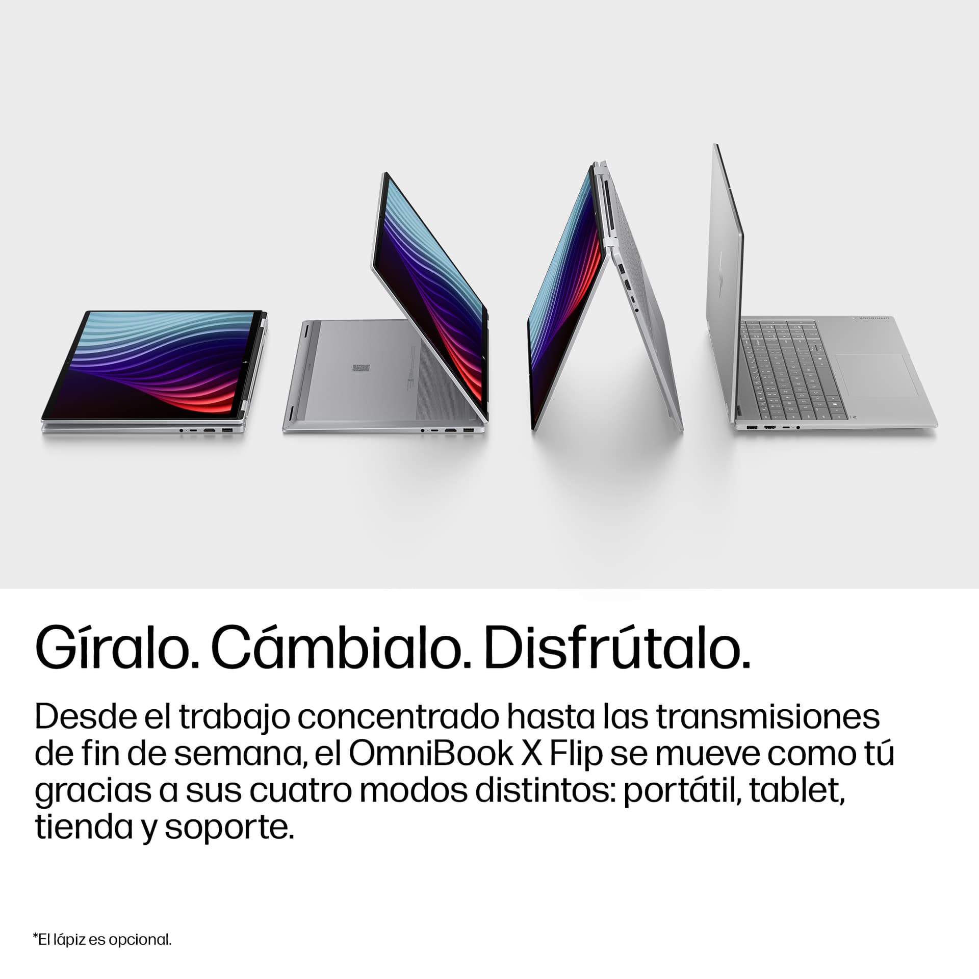 Convertible 2 en 1 - HP OmniBook X Flip 16-cc0000ns, Copilot+PC, 50 TOPS, AMD Ryzen™ AI 7 450, 32 GB RAM, 1TB SSD, Windows 11 Home, Meteor silver - imagen 13