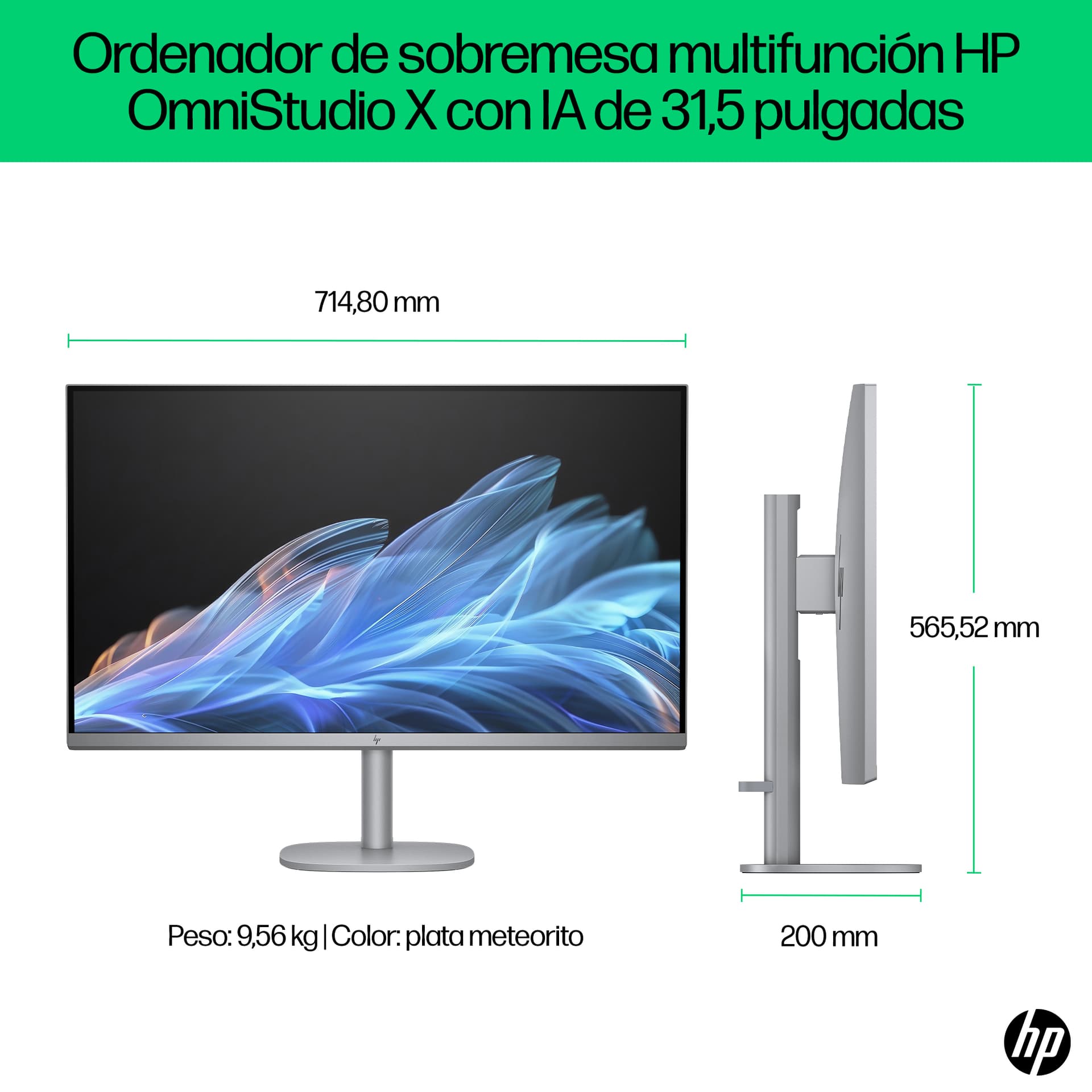 HP - All-in-One HP OmniStudio X 32-c0006ns, Intel Core Ultra 5-125H, 32GB, 1TB SSD, 31,5', W11. - imagen 7