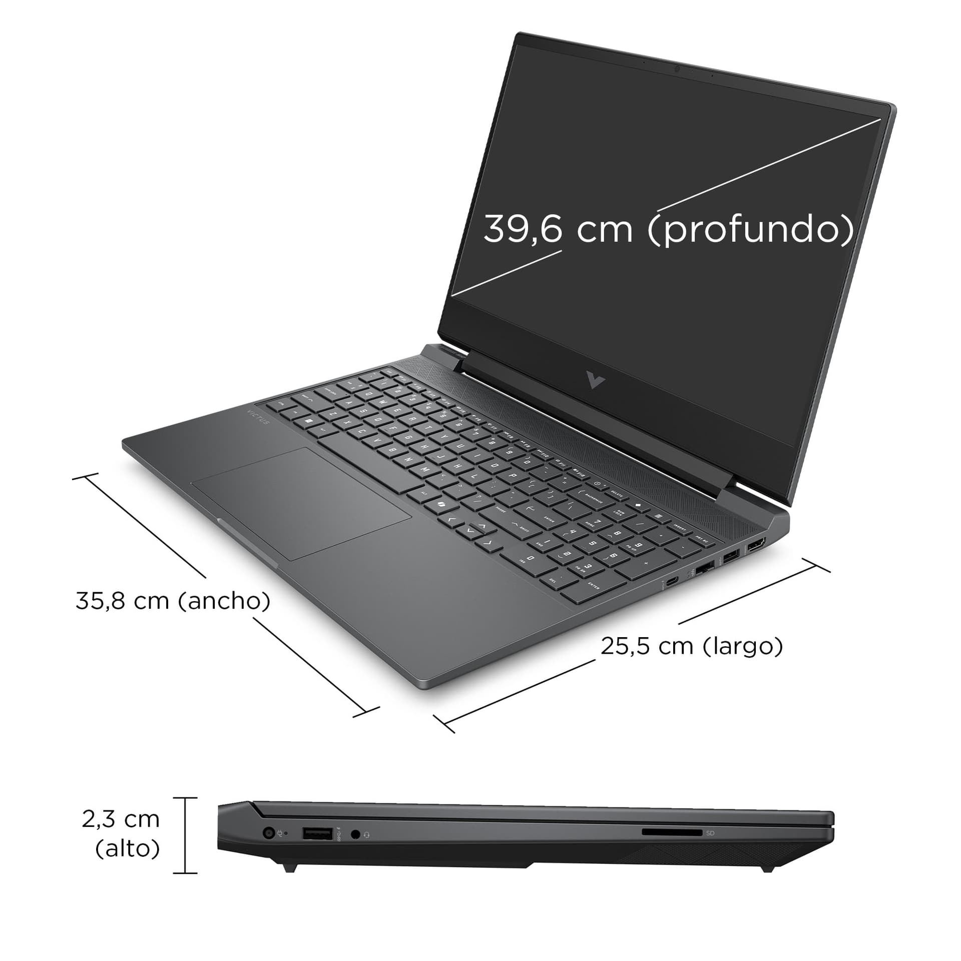 HP - Portátil Gaming HP VICTUS 15-fa2077ns, i7-14650HX, 16GB, 512GB SSD, NVIDIA GeForce RTX 4050 6GB, 15,6', Sin Sistema Operativo. - imagen 8